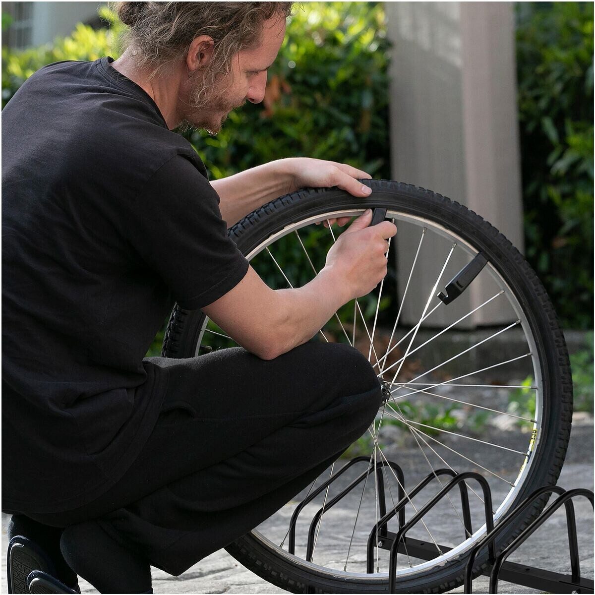 relaxdays Fahrradständer, für 3 Fahrräder