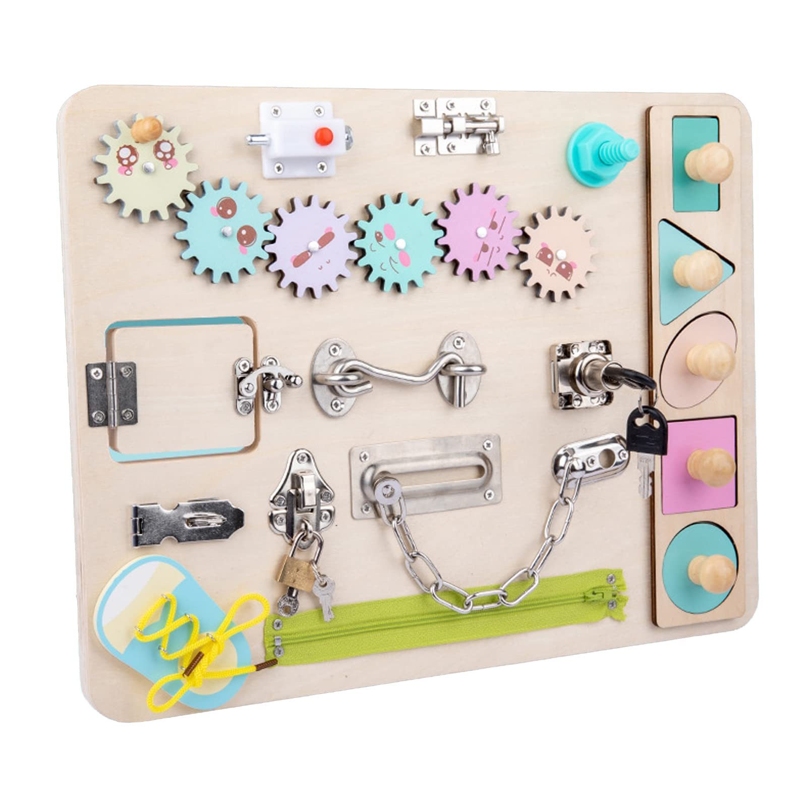 CLTYQ Motorikbrett Beschäftigtes Brett für Kleinkinder Montessori Holz Sens günstig online kaufen