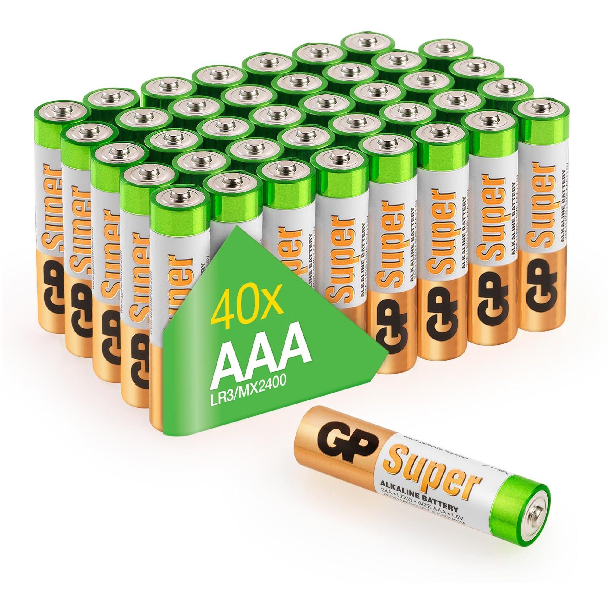 40 V) 1,5V Batteries Micro Alkaline GP GP (1,5 AAA Super Batterie Batterie, Stück