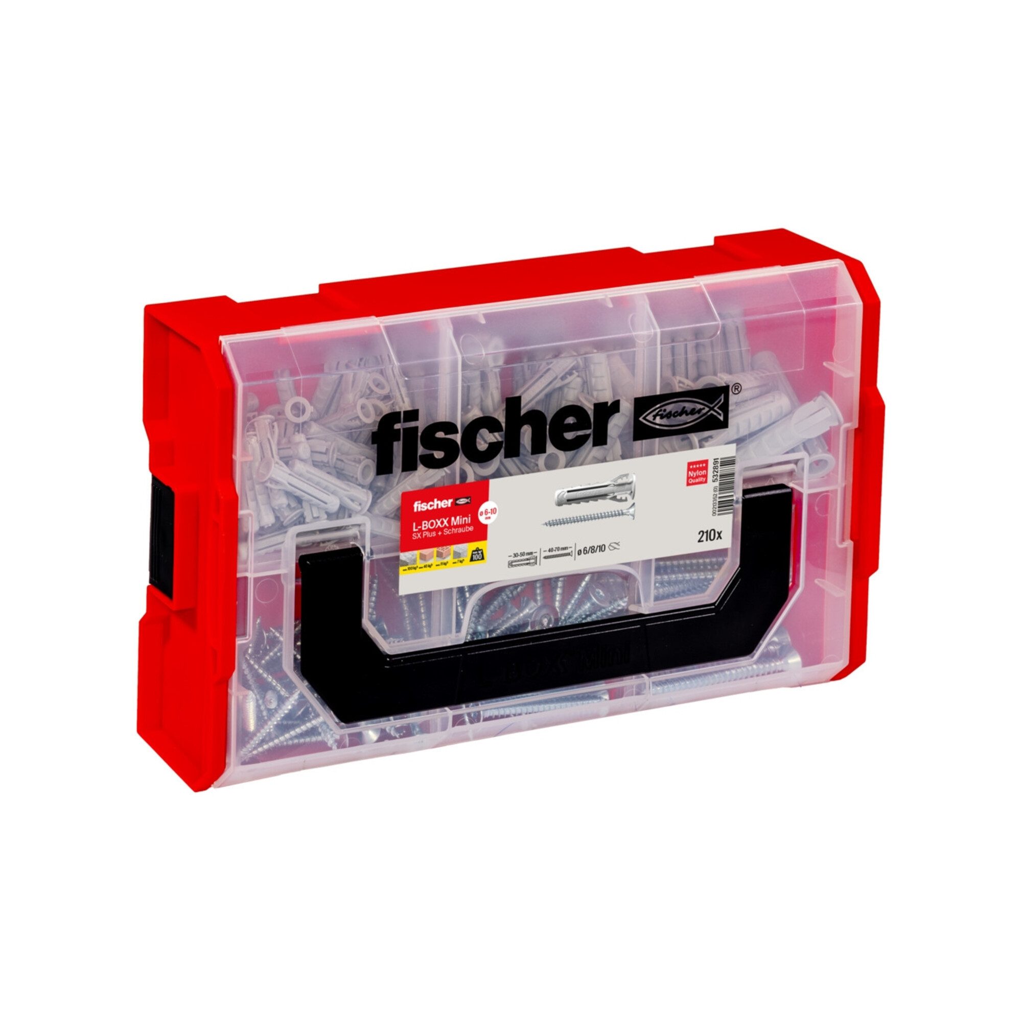 fischer Dübel-Set fischer L-Boxx mini SX Plus + Schraube (210 Teile)
