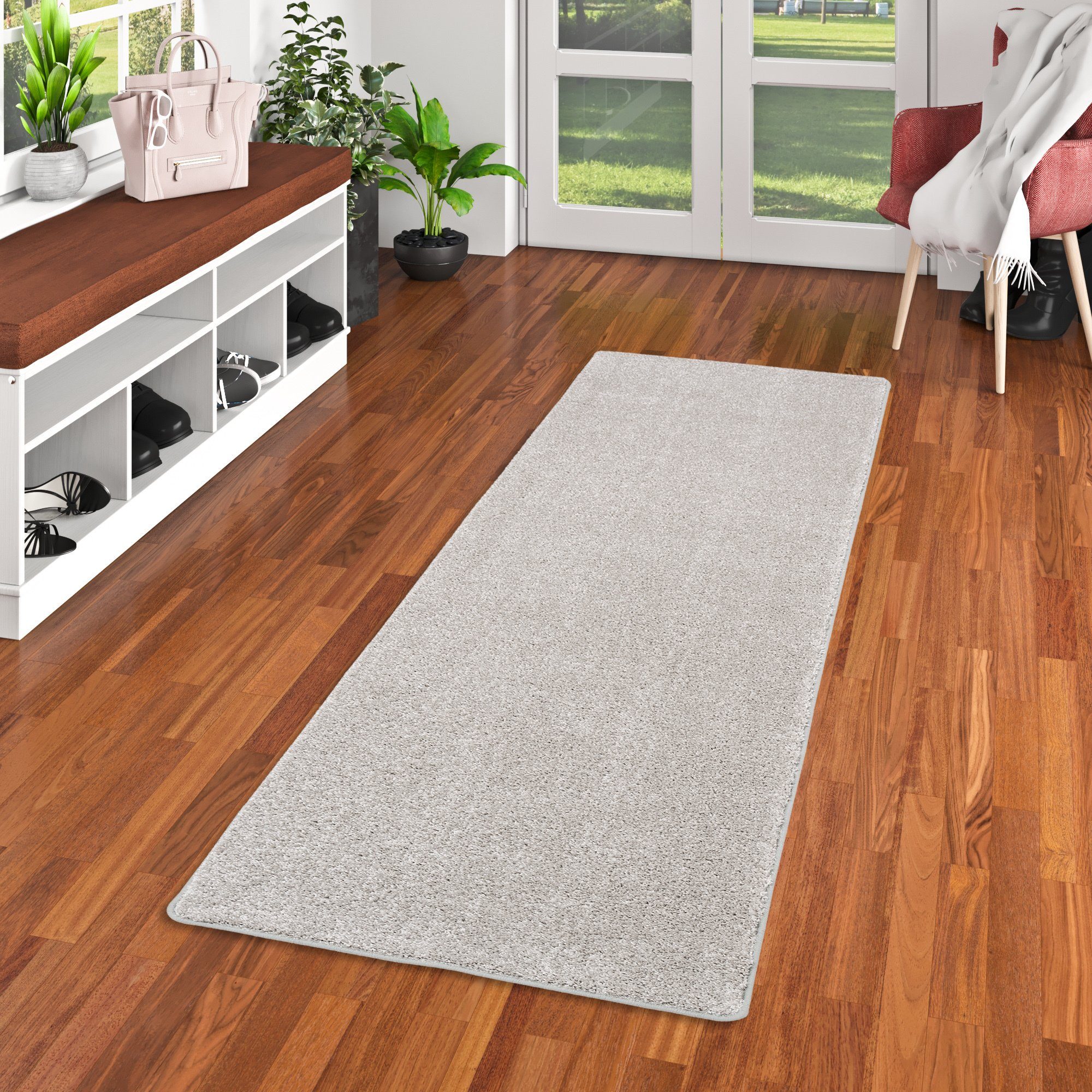 Snapstyle Veloursteppich Hochflor Velours Teppich Läufer Mona, Rechteckig, Höhe: 16 mm