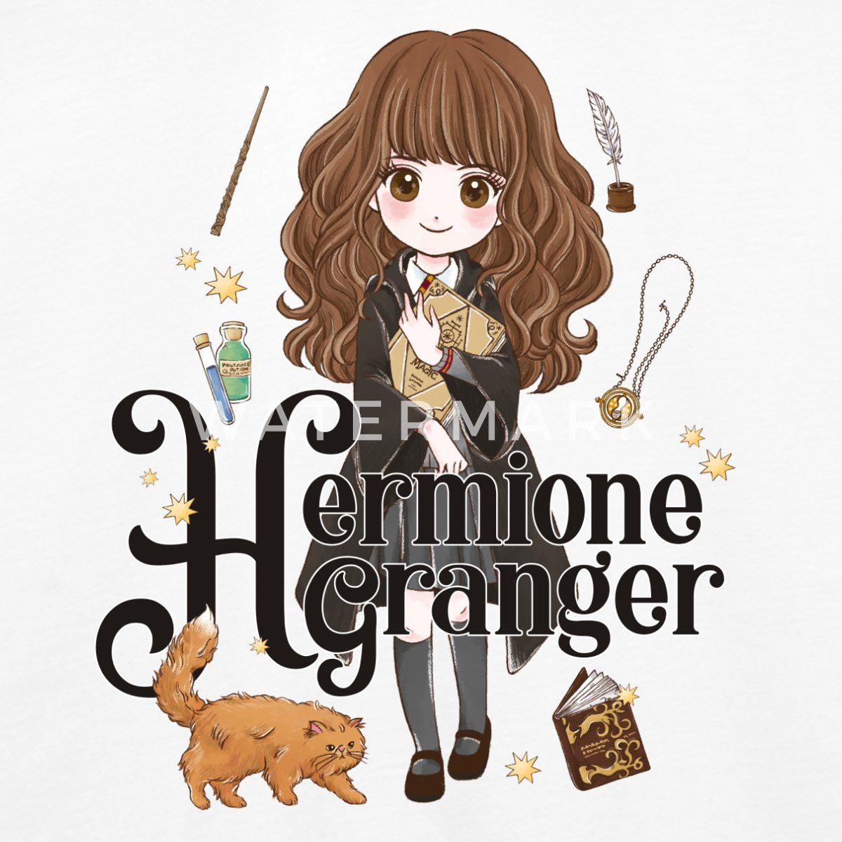 Spreadshirt T-Shirt Harry Potter Hermine Granger Chibi Kinder Premium Langarmshirt (1-tlg)