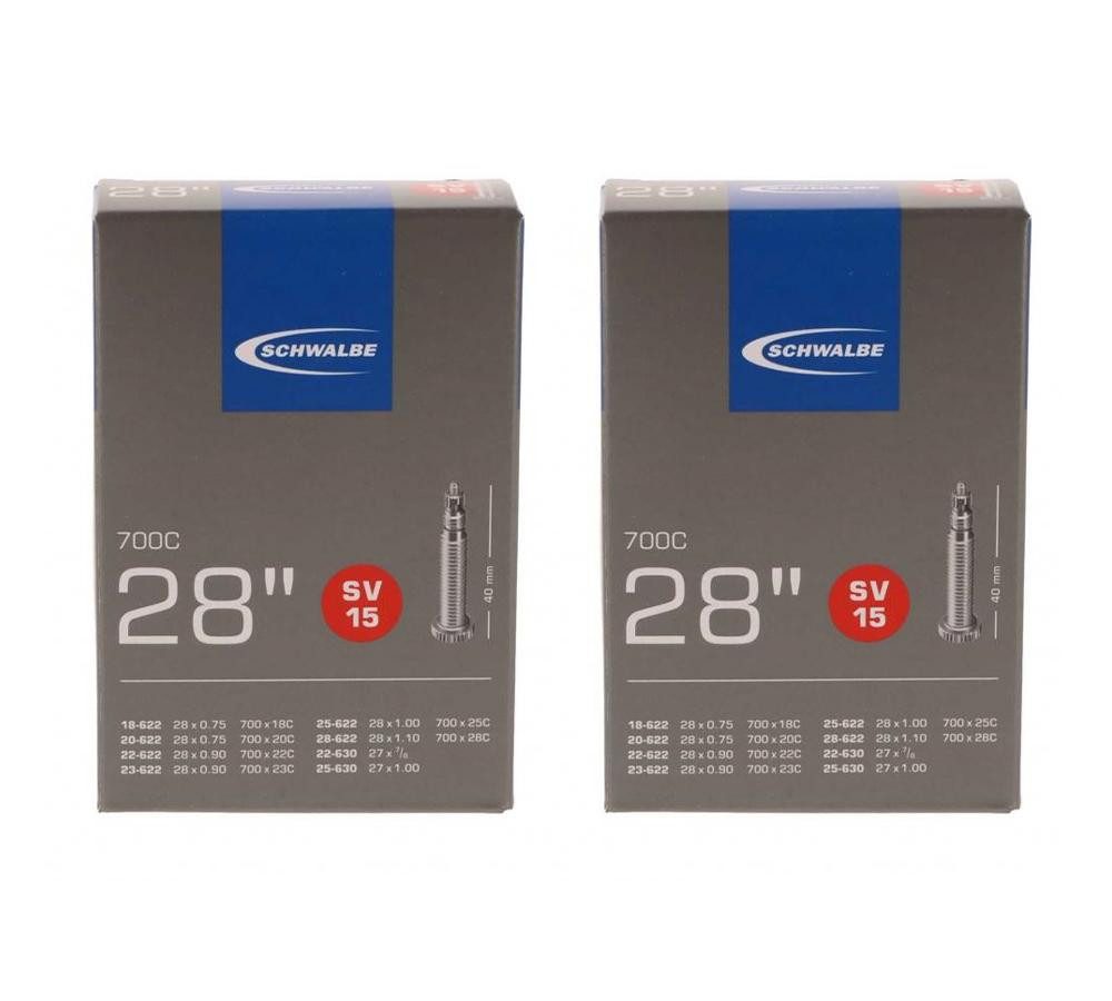 Schwalbe Fahrradschlauch Schwalbe 2x Schlauch SV15 28x0.75-1.10" (18/28-622/630) - 28 Zoll SV 4