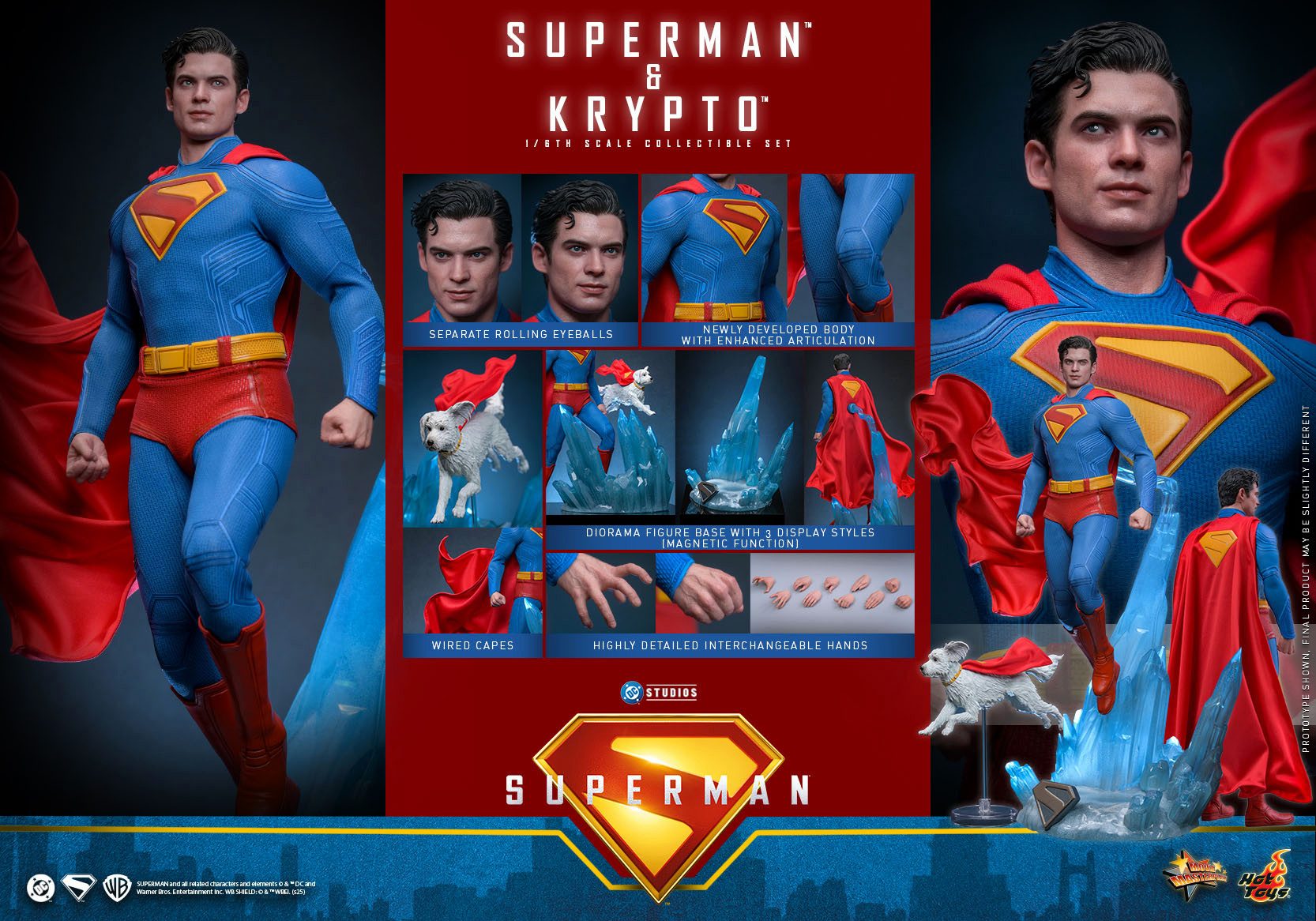 Hot Toys Actionfigur Hot Toys Superman (2025) Movie Masterpiece 1/6 Superman & Krypto 33 cm