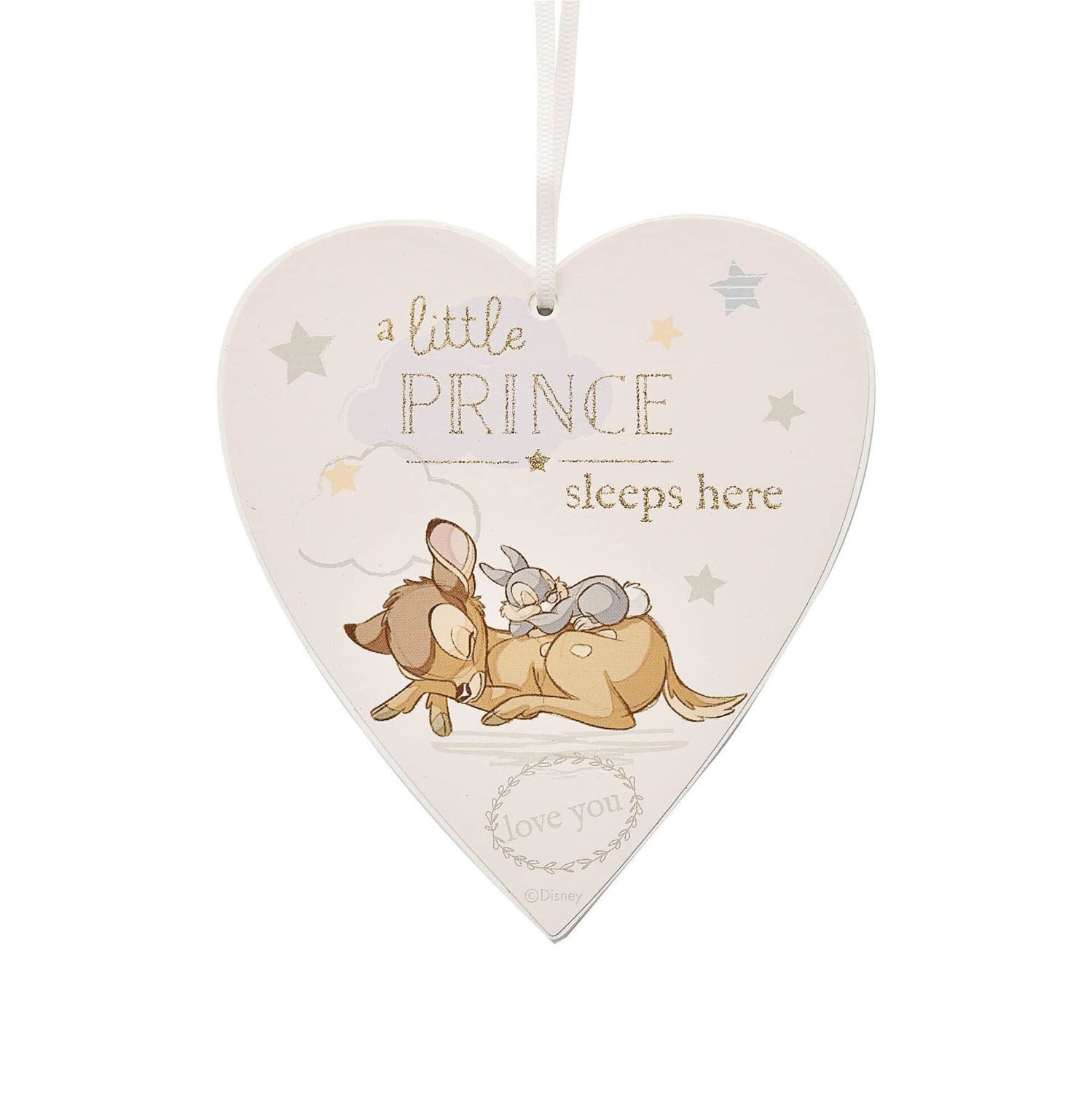 Dekohänger Disney Bambi - Hier schläft ein kleiner Prinz Türhänger in Herzform