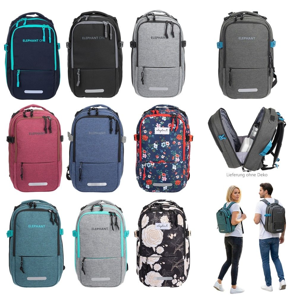 ELEPHANT Rucksack Flugzeug Handgepäck Damen Herren 40x25x20 cm Ryanair, Kabine Reise Reiserucksack Daypack 20 L Gepäck Travel small