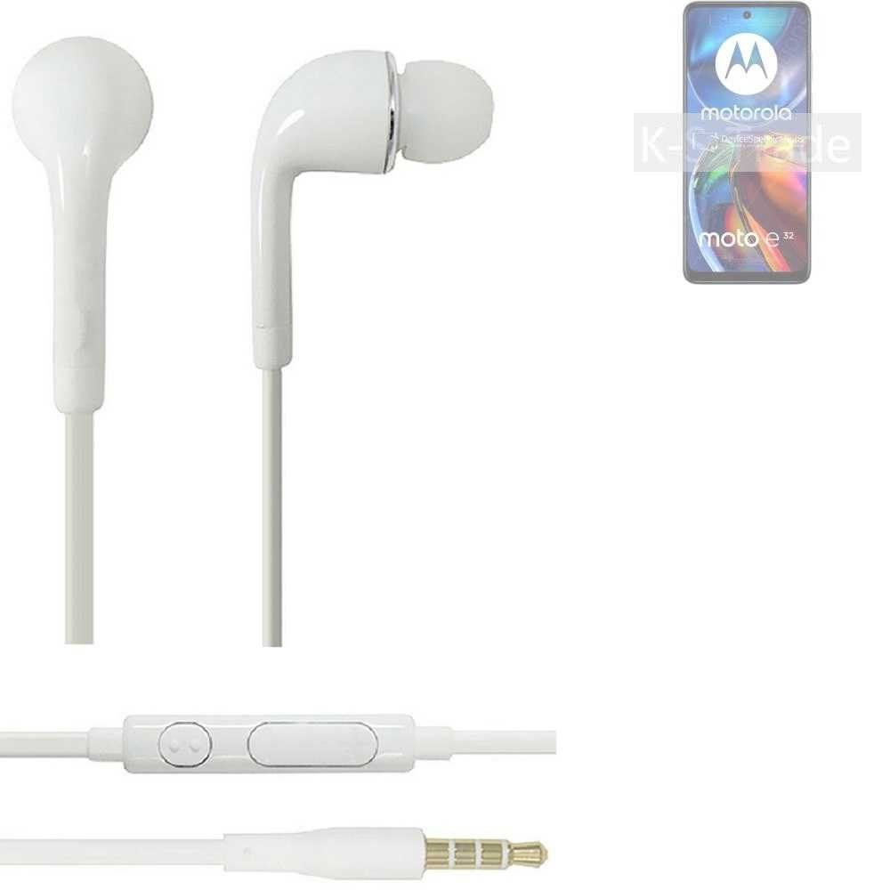 E32 Motorola für Moto 3,5mm) mit u weiß Mikrofon Lautstärkeregler K-S-Trade In-Ear-Kopfhörer (Kopfhörer Headset