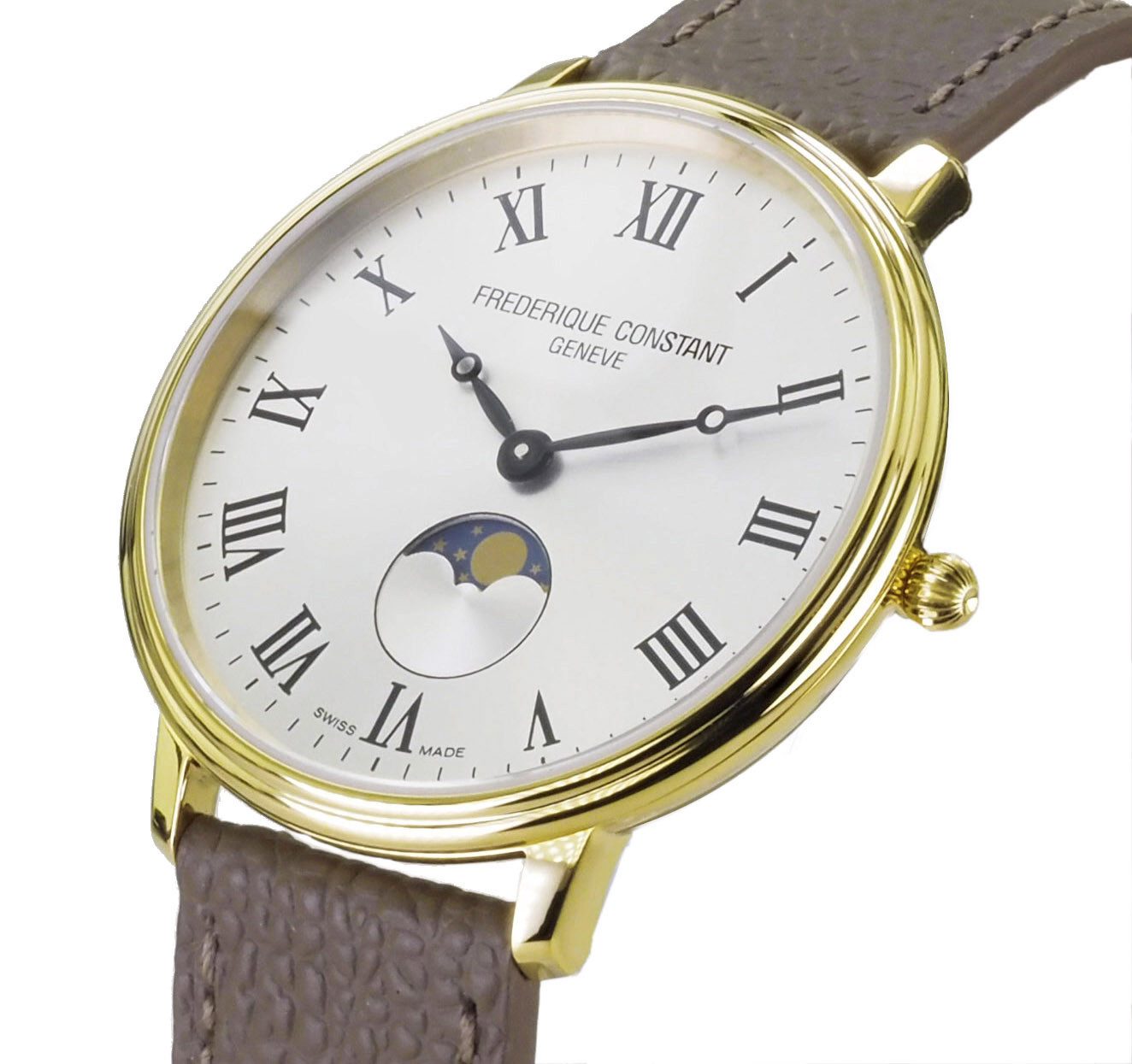Frederique Constant Schweizer Uhr Herren Uhr Classic 40 mm Ø Moonphase FC-206RS3S5, mit Mondphasenanzeige