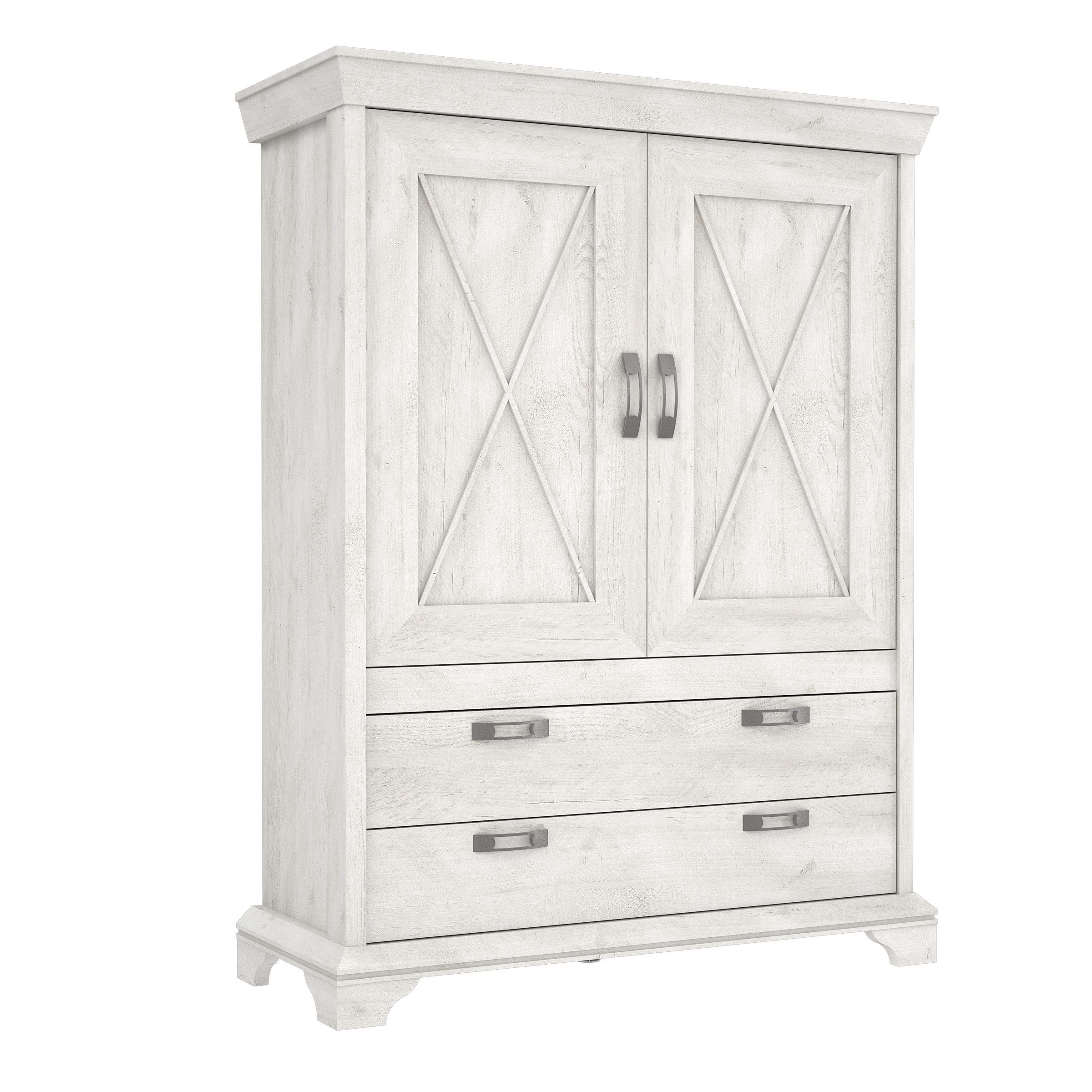 freiraum Stauraumschrank Kashmir in Pinie Weiss - 123x162,3x48,2cm (BxHxT)