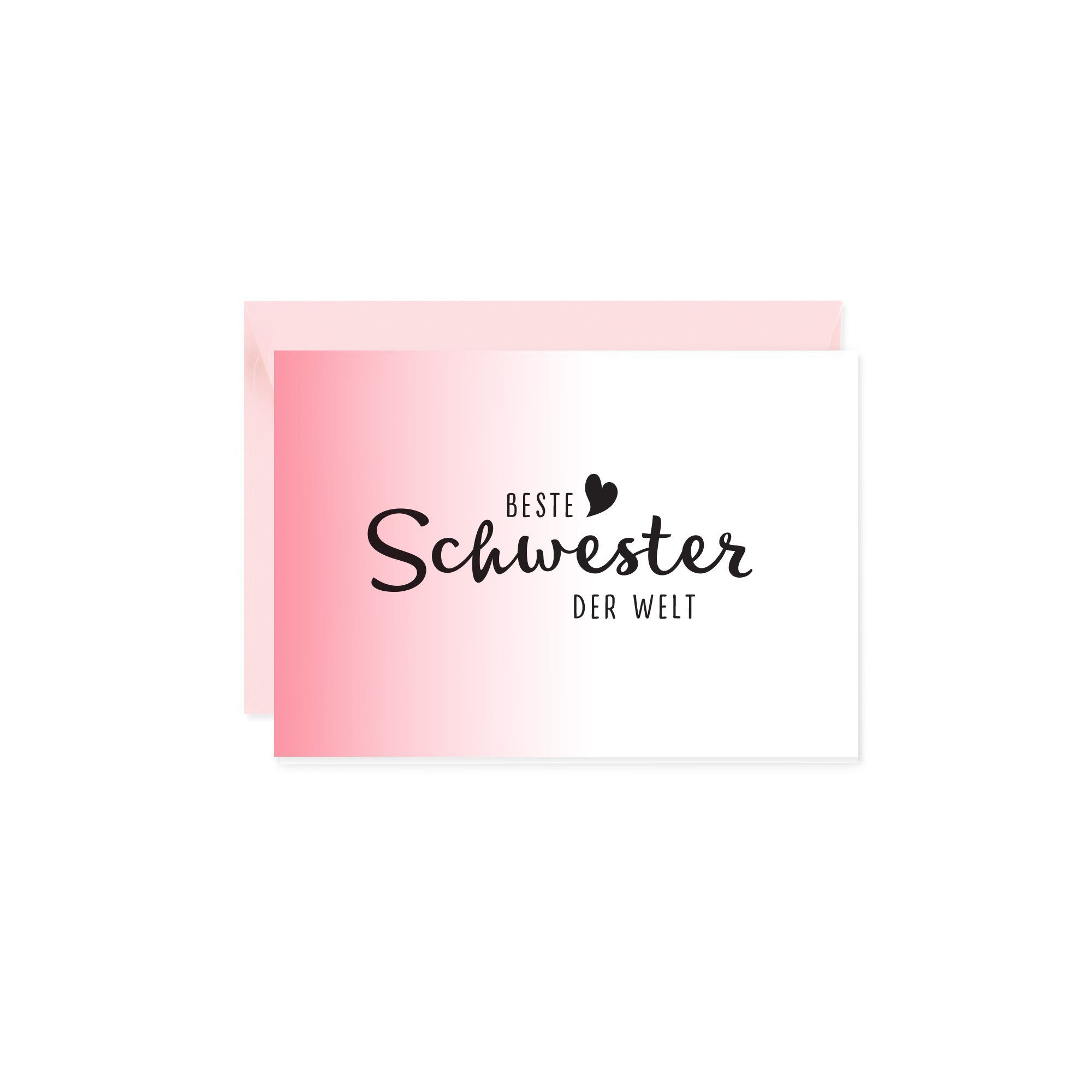 Bow & Hummingbird Grußkarte Mini-Grußkarte Beste Schwester, Klappkarte mit Umschlag