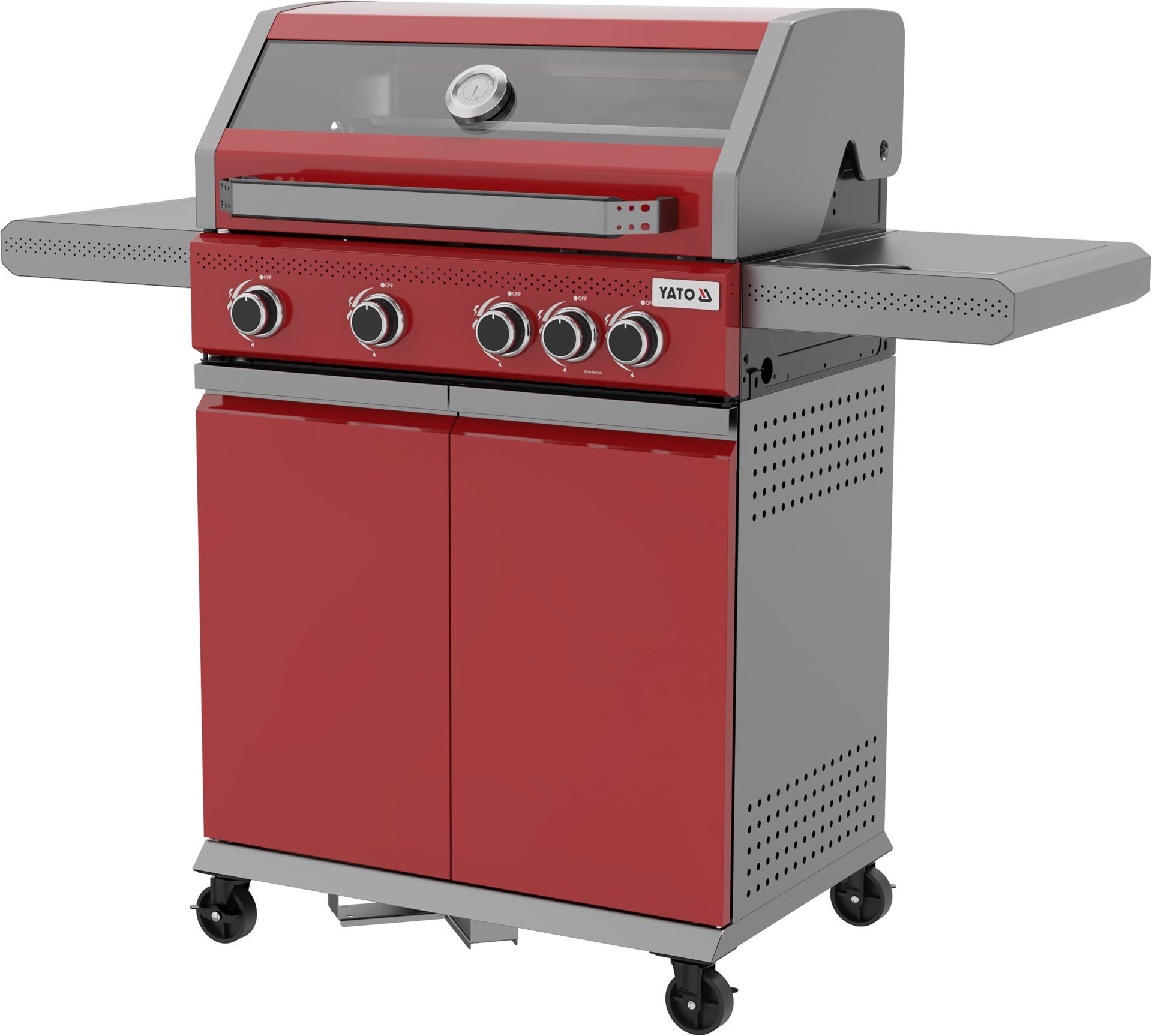 Yato Gasgrill Gasgrill 14,5kW, 4+1 Brenner, Edelstahl 138x58x118cm, Sichtfenster, Gasgrill 14,5kW, 4+1 Brenner, Edelstahl 138x58x118cm, Sichtfenster, Gasgrill 14,5kW, 4+1 Brenner, Edelstahl 138x58x118cm, Sichtfenster