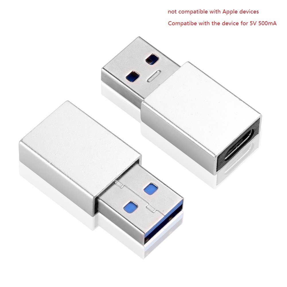 euroharry USB A 3.0 zu USB-C Typ C Laptop Desktop Adapter Konverter Anhänger-Adapter Silber