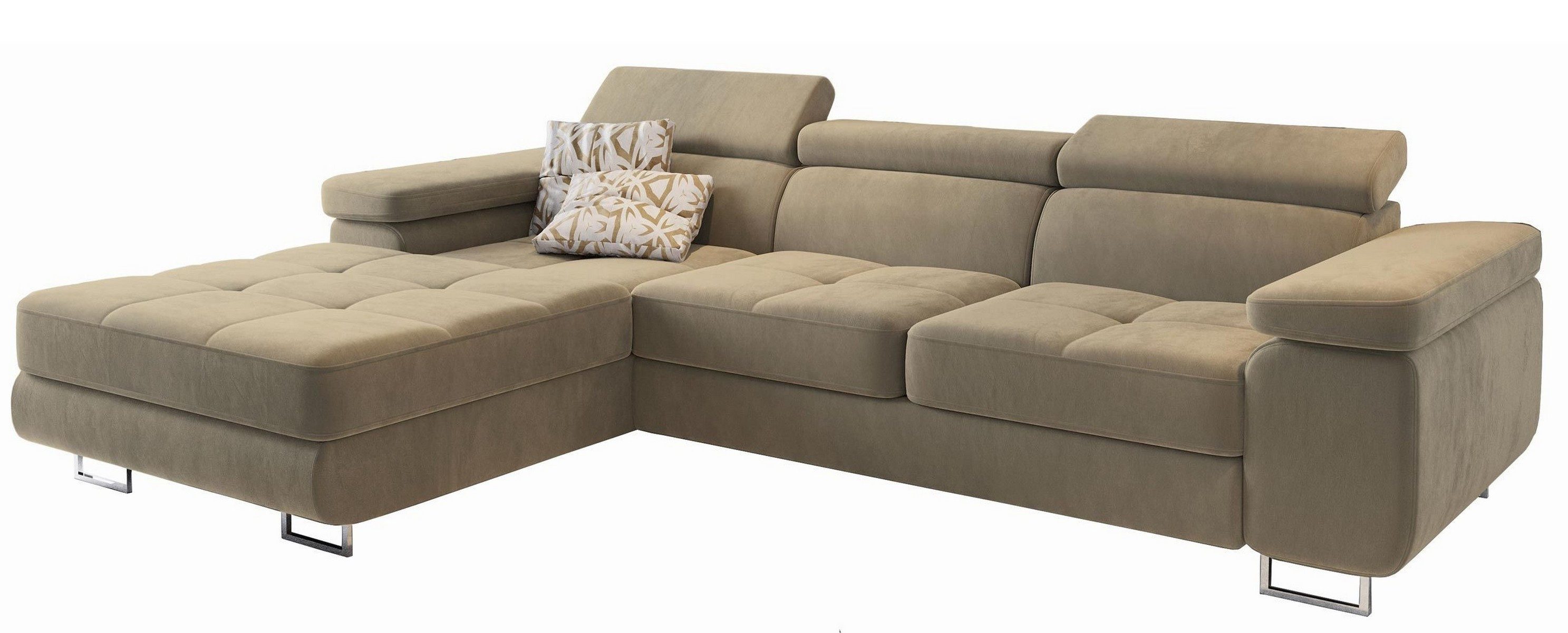 Masseno Ecksofa ELMA mit Schlaffunktion L-Form, Sofa mit Bettkasten