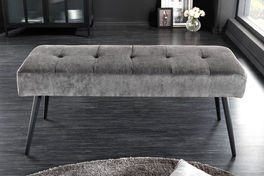 riess-ambiente Sitzbank BOUTIQUE 100cm dunkelgrau / schwarz (Einzelartikel, günstig online kaufen