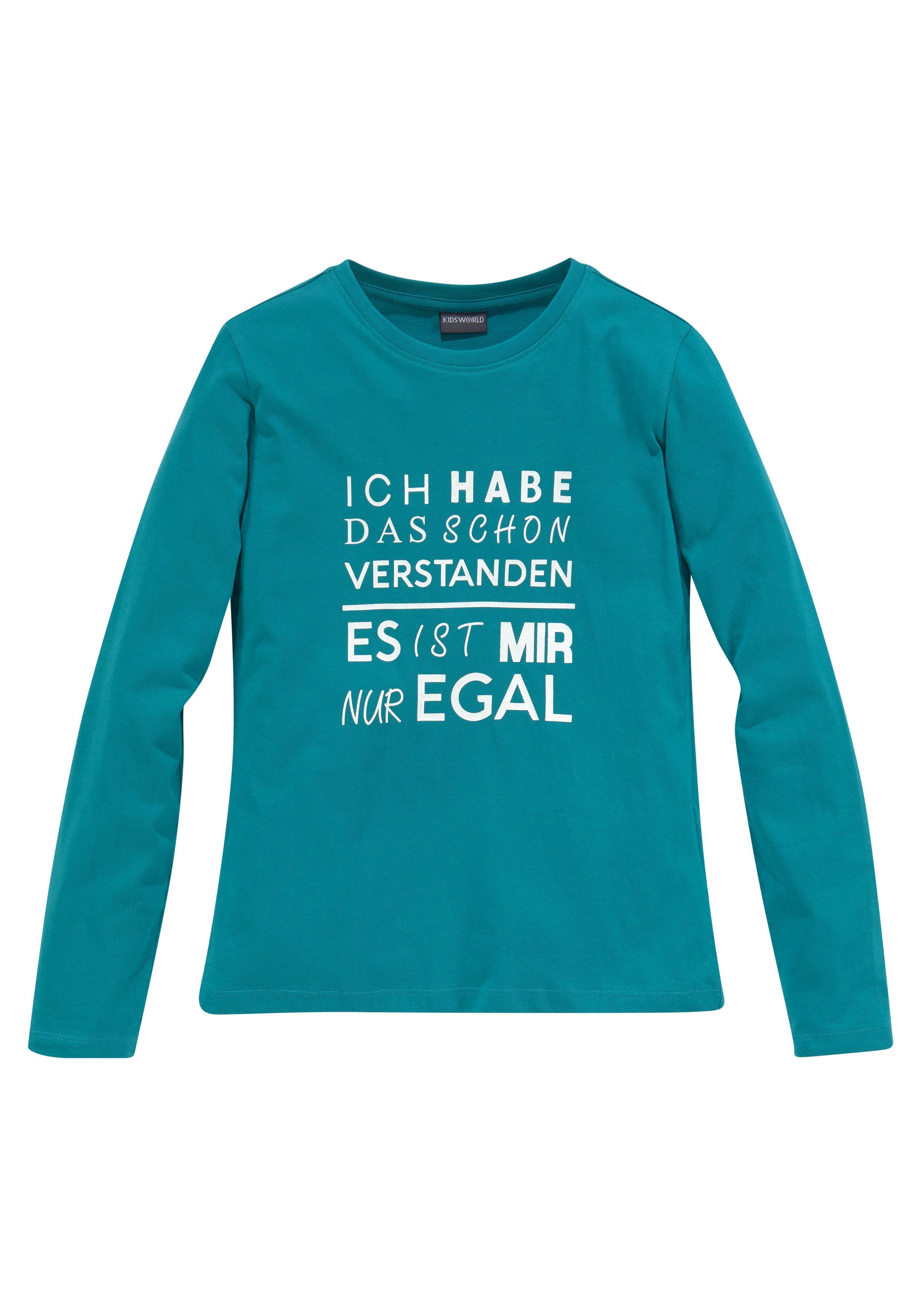 KIDSWORLD Langarmshirt Ich hab das schon verstanden - es ist mir nur egal Langarm, Basic-Passform, mit Statements/Sprüchen. Reduzierter Preis € 12,99. Unverbindliche Preisempfehlung € 14,99, (€ 12,99 pro 1 Stk)