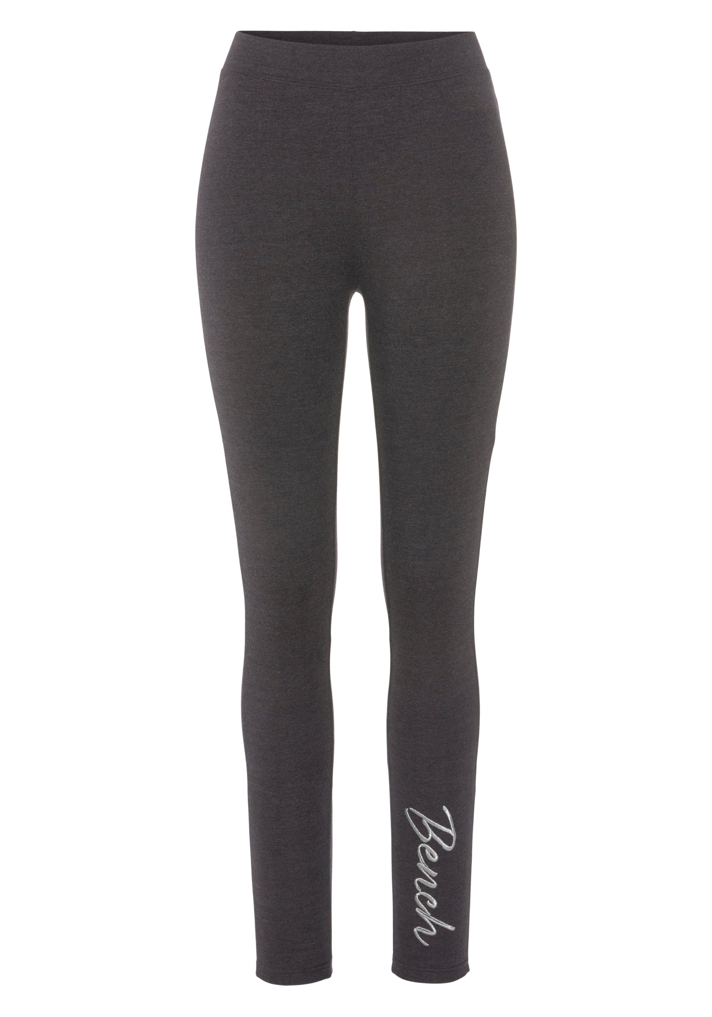 mit anthrazit Loungewear Bench. Leggings Logostickerei, -Loungehose glänzender meliert