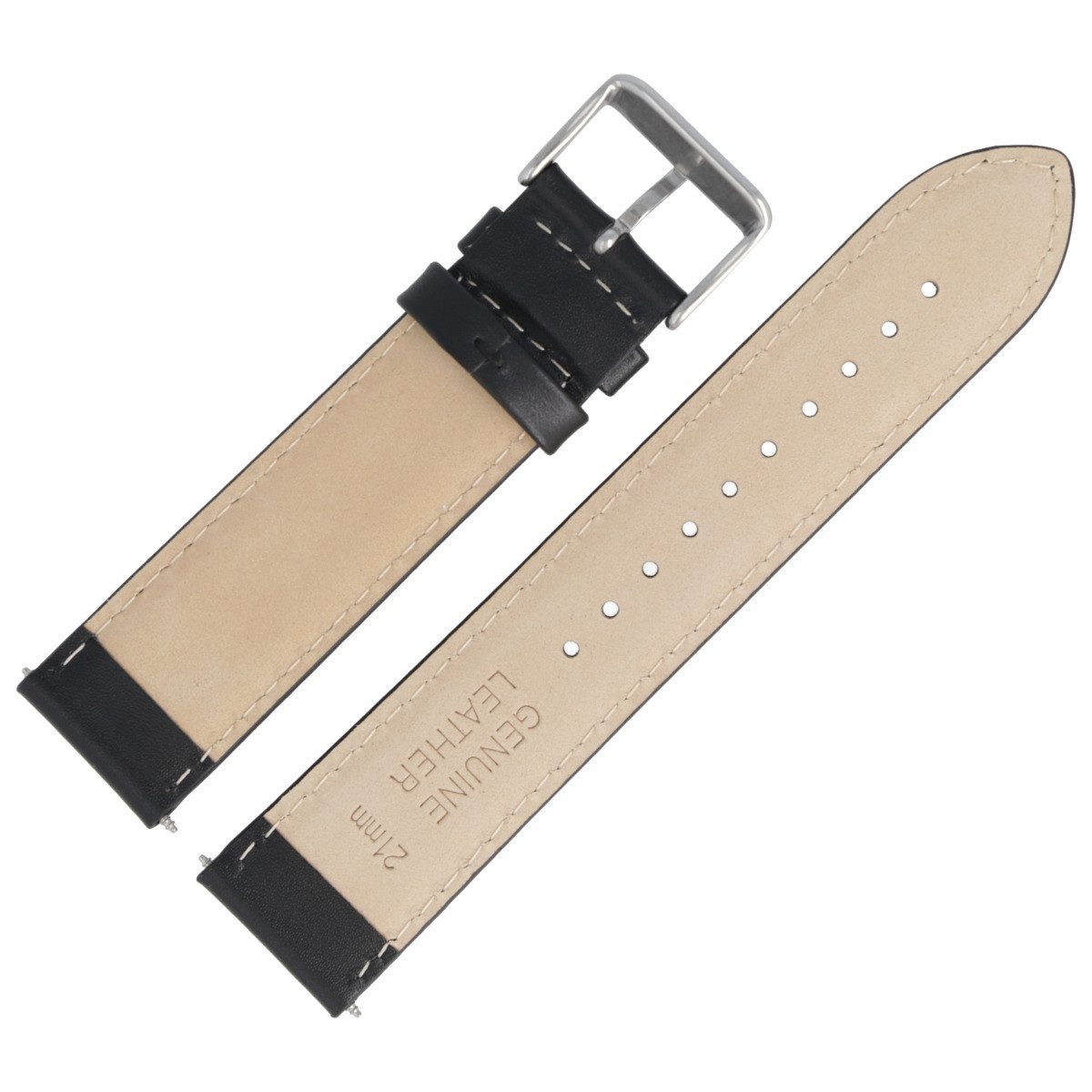 Victorinox Uhrenarmband 21mm Leder Schwarz 5769