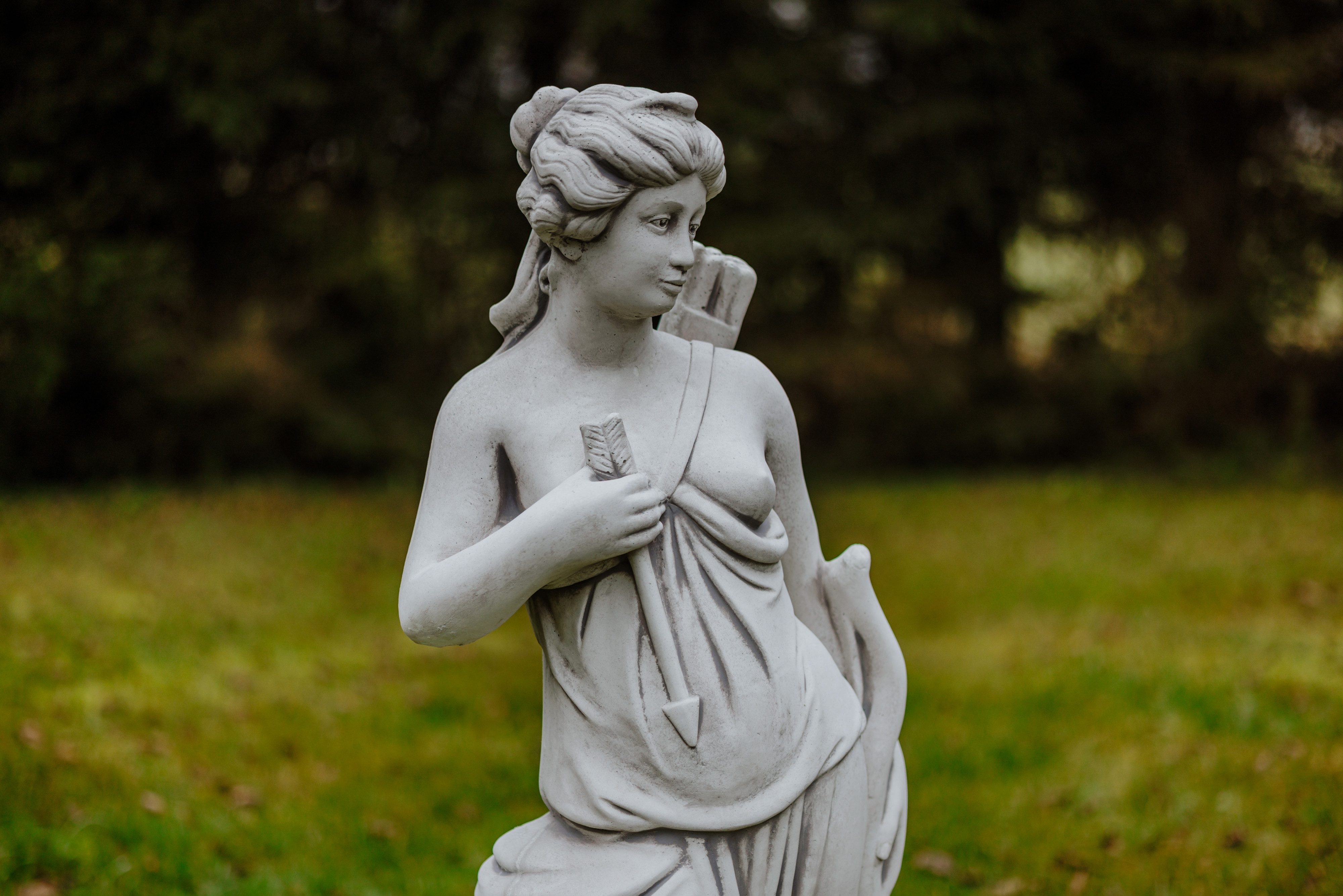 gartendekoparadies.de Gartenfigur Arge mit Köcher und Pfeilen Steinfigur 141 cm Steinguss 145 kg, Frostsicher