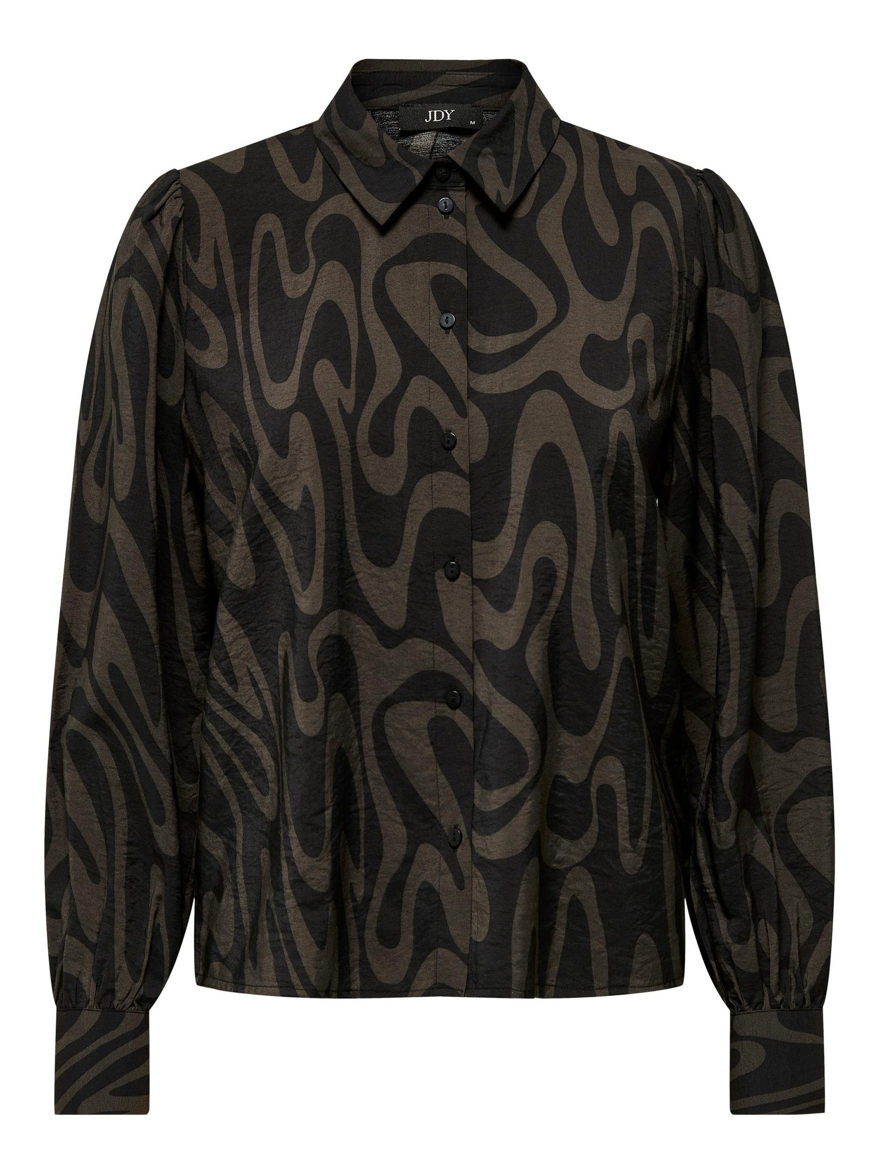 JACQUELINE de YONG Blusenshirt Hemd Bluse Print Langarm Shirt Gemustert JDYCAMILLE 6609 in Braun