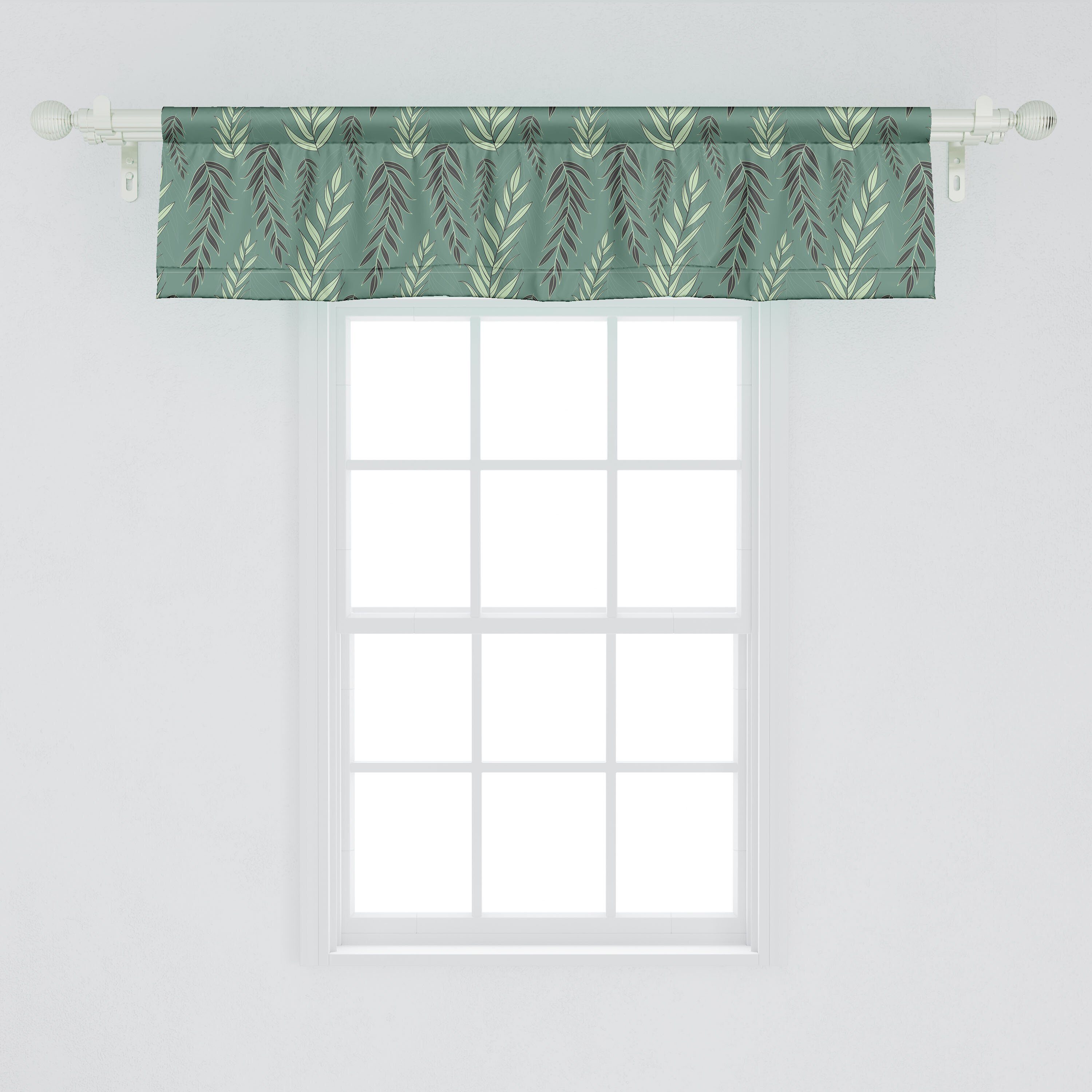 Scheibengardine Vorhang Volant für Microfaser, Schlafzimmer belaubten Abakuhaus, Dekor Stangentasche, Verziert Küche mit Branchen Farben Gedämpfte