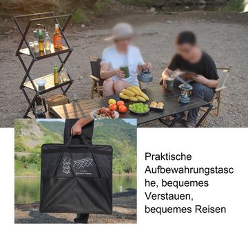 TWSOUL Klapptisch Multifunktionaler Klapptisch, Picknicktisch, 110*45*30cm, Kann als Lagerregal verwendet werden