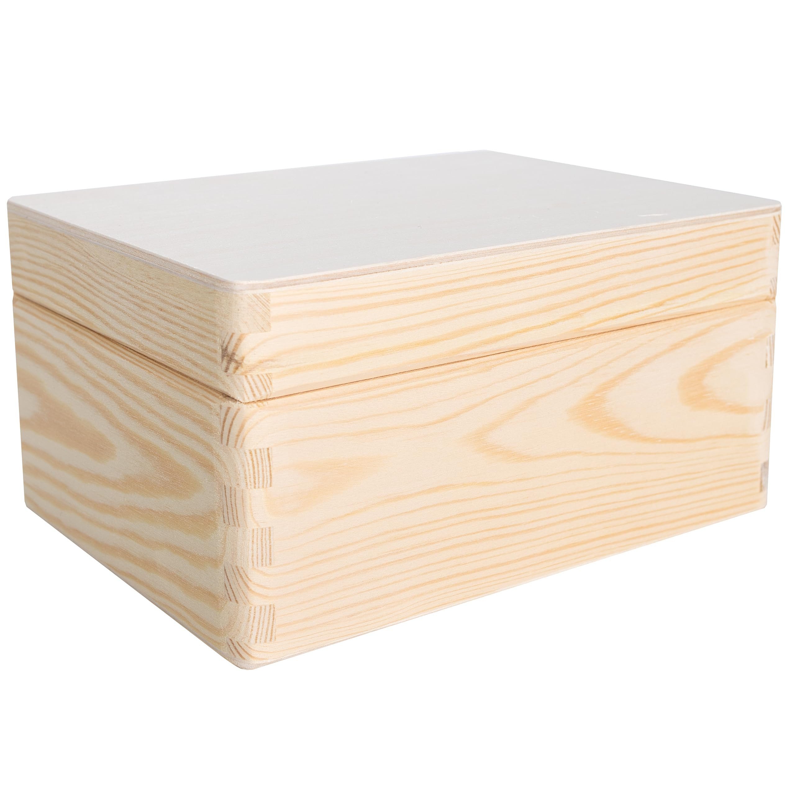 Creative Deco Holzkiste Holzkiste mit Deckel 19,5 x 15 x 10 cm