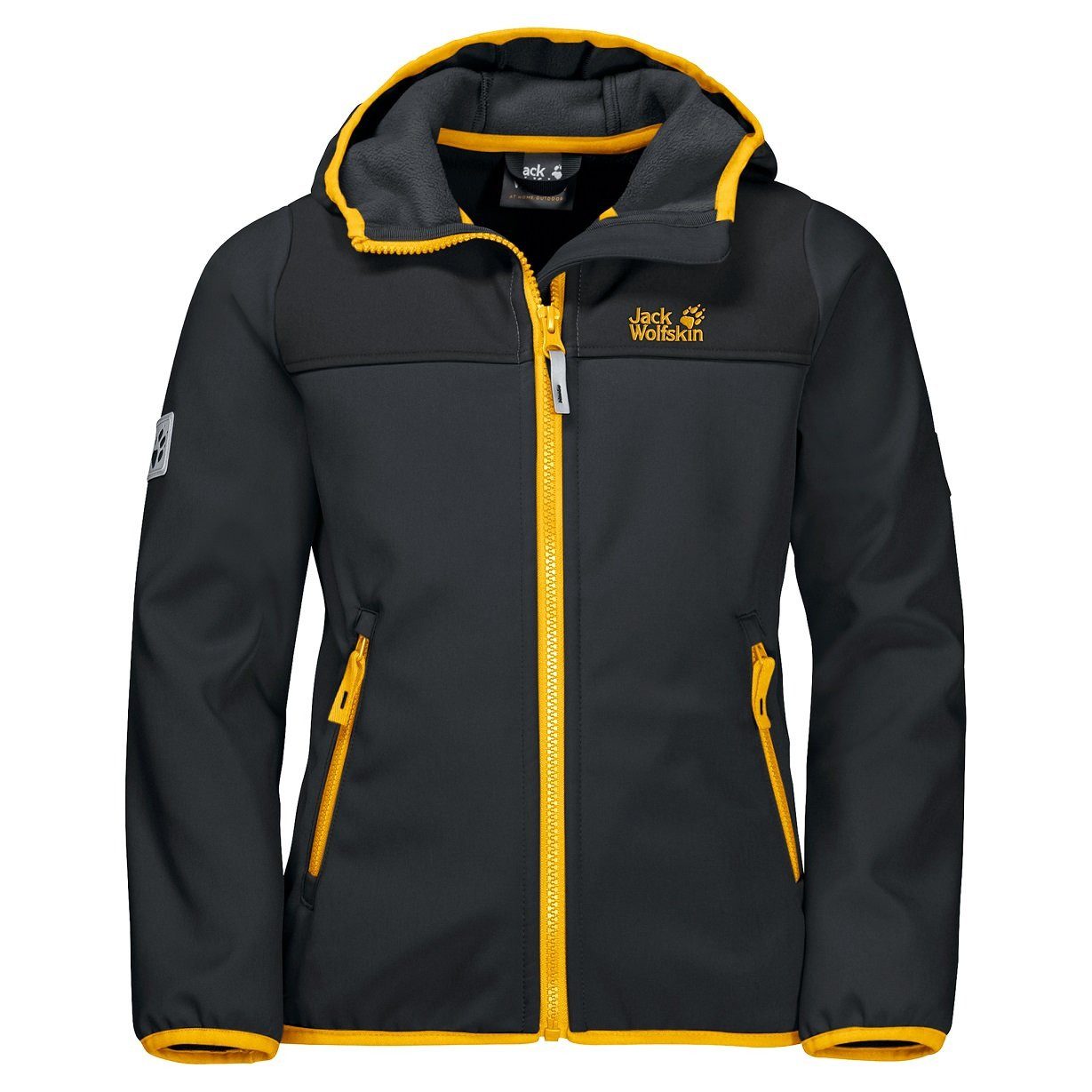 Softshelljacke Fourwinds (wind-& wasserabweisend) grau/gelb Kinder