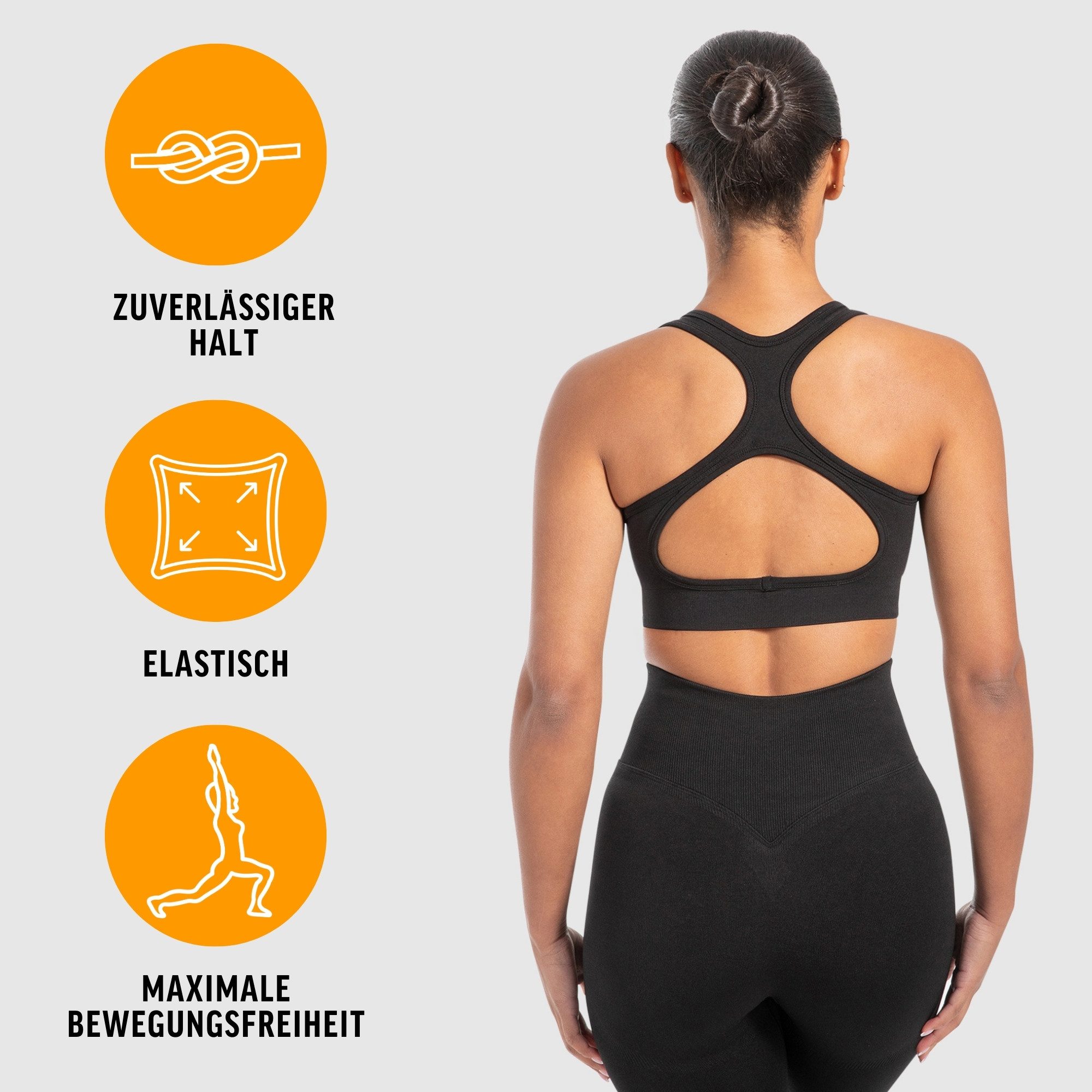 Smilodox Sport-BH Louisa, Blickdicht Rutschfester Sport Bra, Gerippter Stoff Top Shaped Fit ärmelloses Oberteil, Atmungsaktives Yoga Tank Top