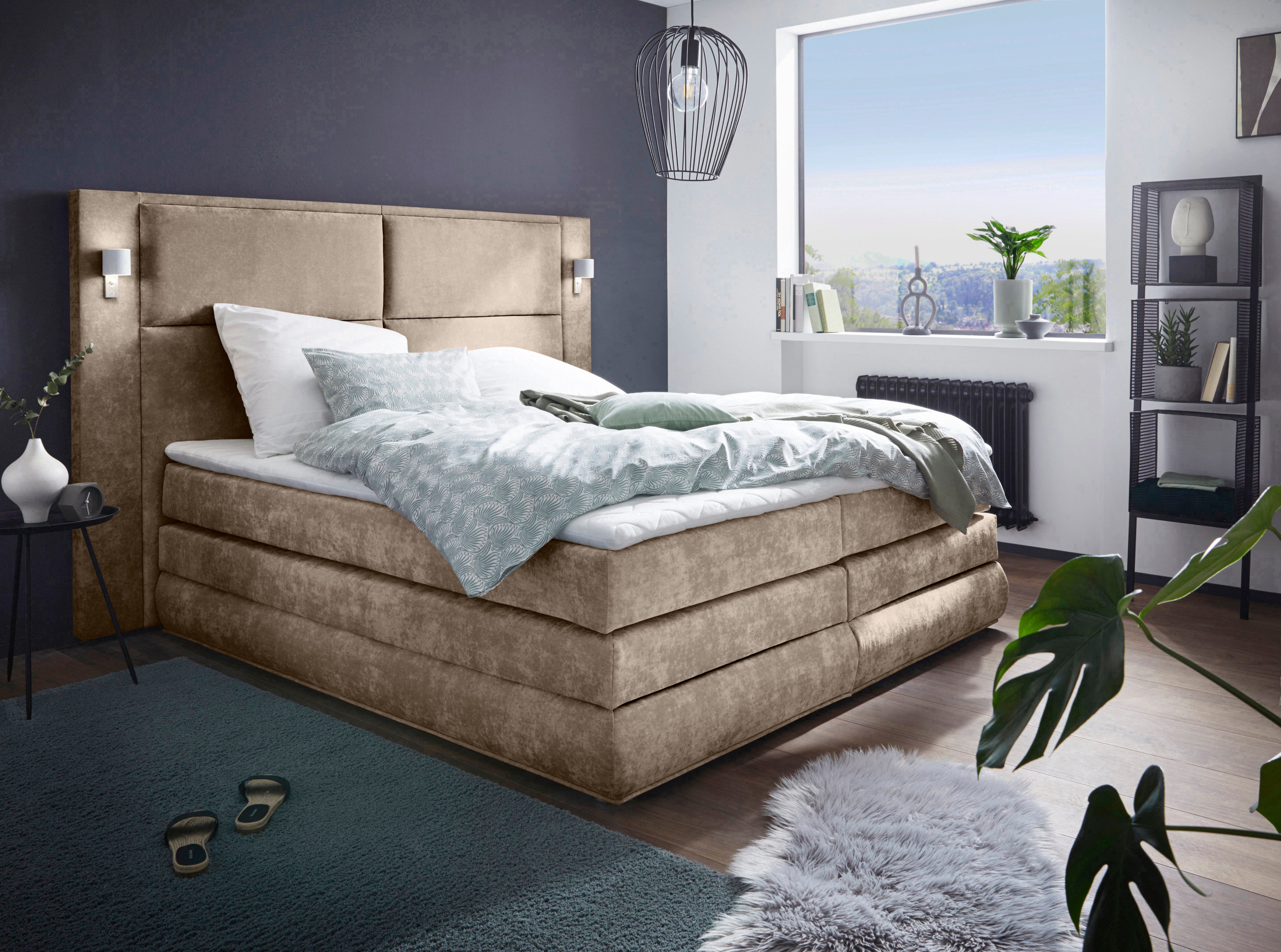 COLLECTION AB Boxspringbett COPENHAGEN, mit Bettkasten & Bonnell- oder TTFK-Matratze H2/H4 (inkl. Topper), wahlweise LED-Beleuchtung, verschiedene Bezüge, 180 cm x 200 cm