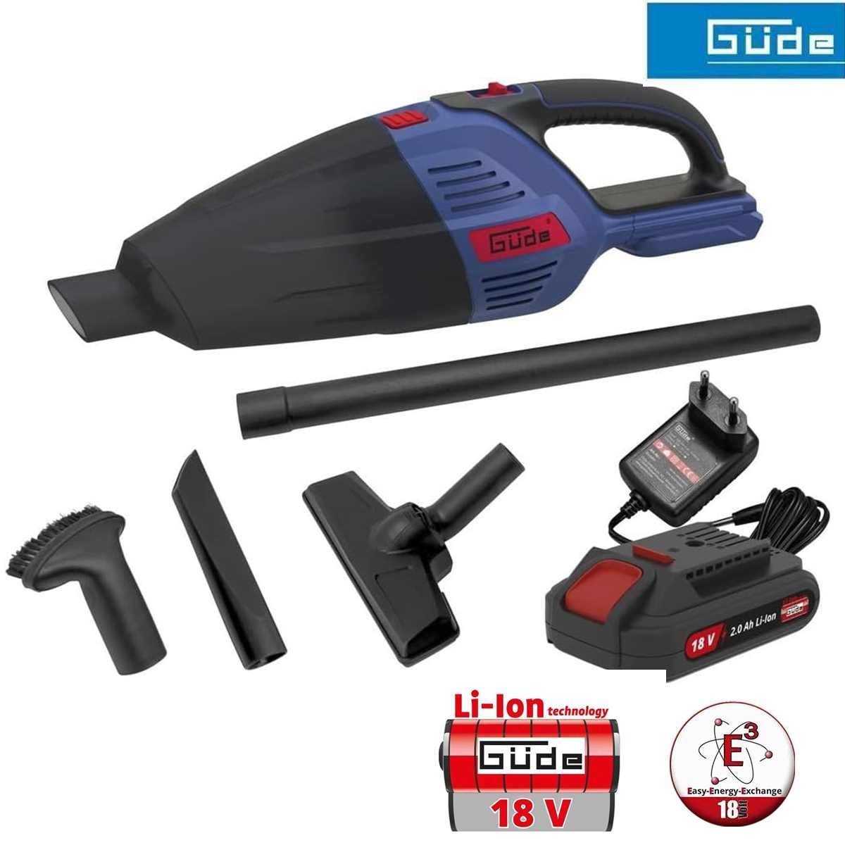 Güde Akku-Handstaubsauger Handstaubsauger Staubsauger HSS 18-201-05 inkl. 18V Akku, Ladegerät