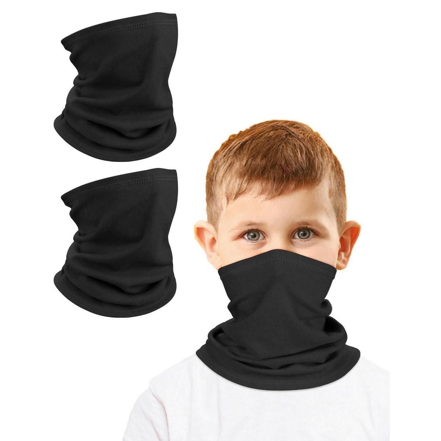 LuxusKollektion Multifunktionstuch Loop Schal Kinder Schwarz 2 Stück