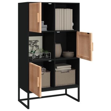 vidaXL Fächerschrank Highboard Schwarz 70x35x125 cm Holzwerkstoff (1-St)