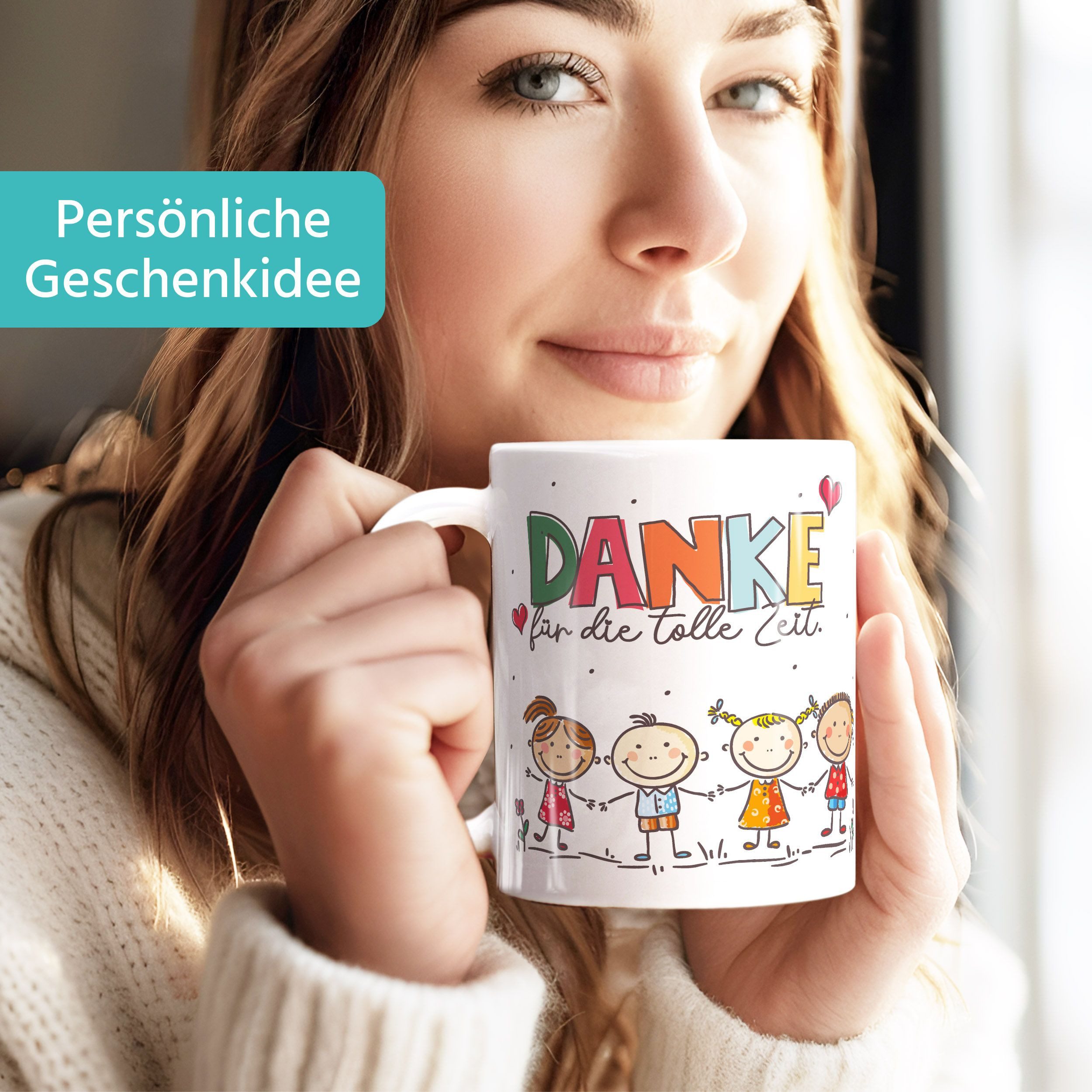 SpecialMe Tasse Kaffee-Tasse Danke Erzieherin Herz kleines Geschenk Abschied Spruch, Keramik