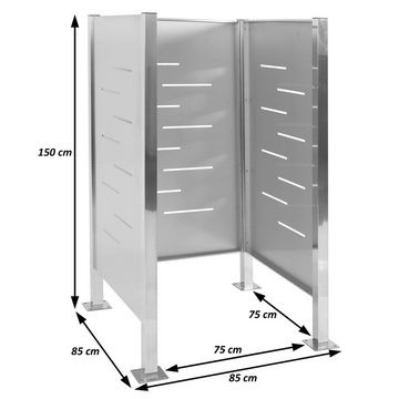 MCW Mülltonnenbox MCW-J55-1, Inkl. Bodenanker (4 St. je Pfosten), Vorrichtung für Betonverankerung