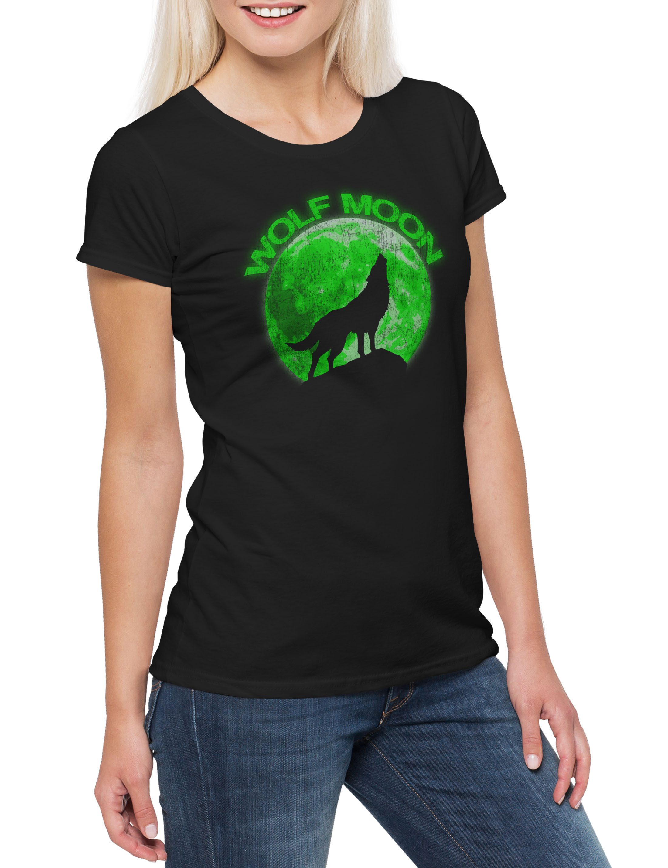 Urban Backwoods Print-Shirt Wolf Moon Damen günstig online kaufen