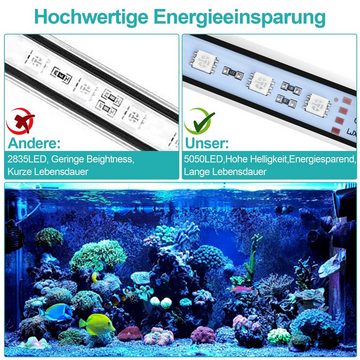 Clanmacy LED Aquariumleuchte 62cm LED Aquarium Süßwasserfische Leuchten Mollusken Salzwasserfische RGB, 62cm