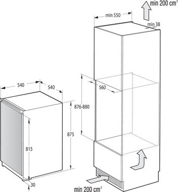 GORENJE Einbaukühlschrank RI409EP1, 88 cm hoch, 54 cm breit, 129 Liter Volumen