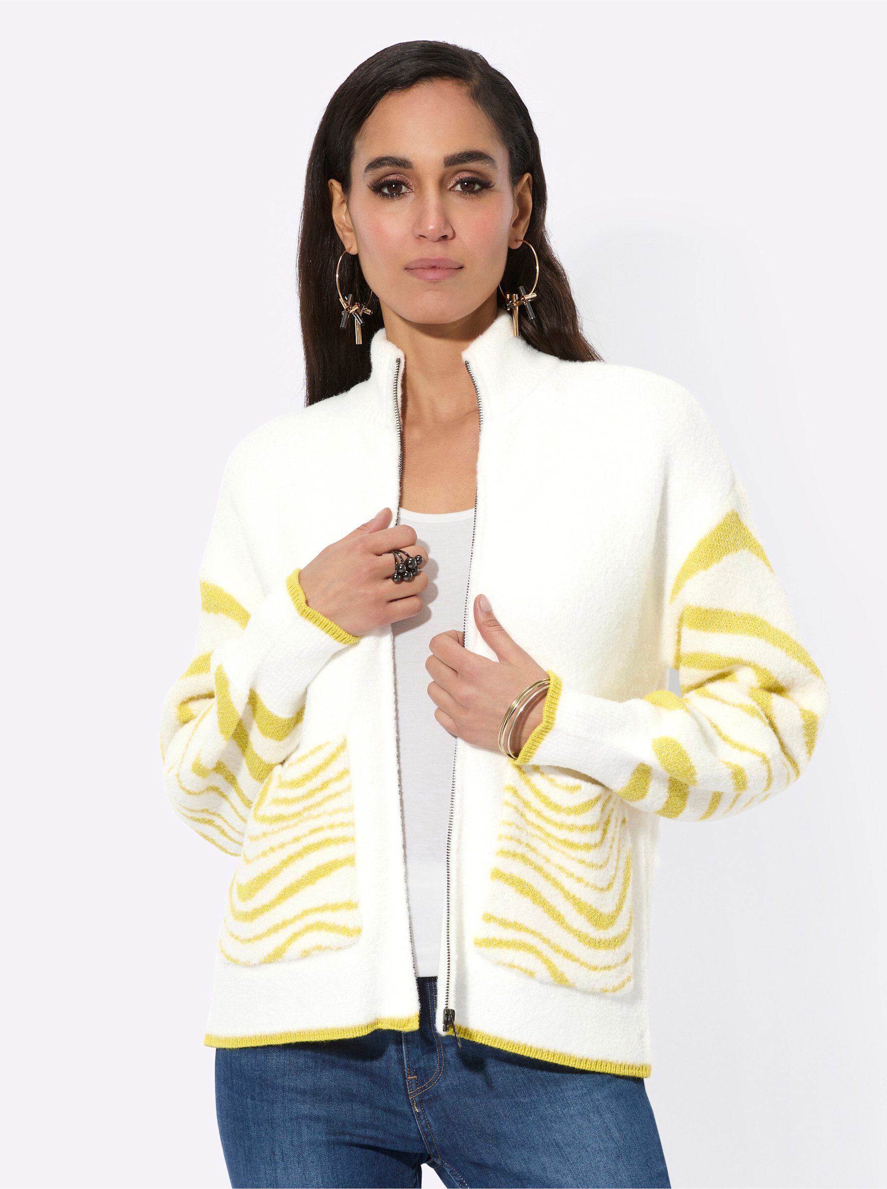 creation L Strickjacke Jacquardstrickjacke günstig online kaufen