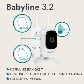 lionelo Video-Babyphone BABYLINE 3.2, Set, Set, Reichweite 350m / FULL-HD-AUFLÖSUNG / Nachtmodus / Alarm