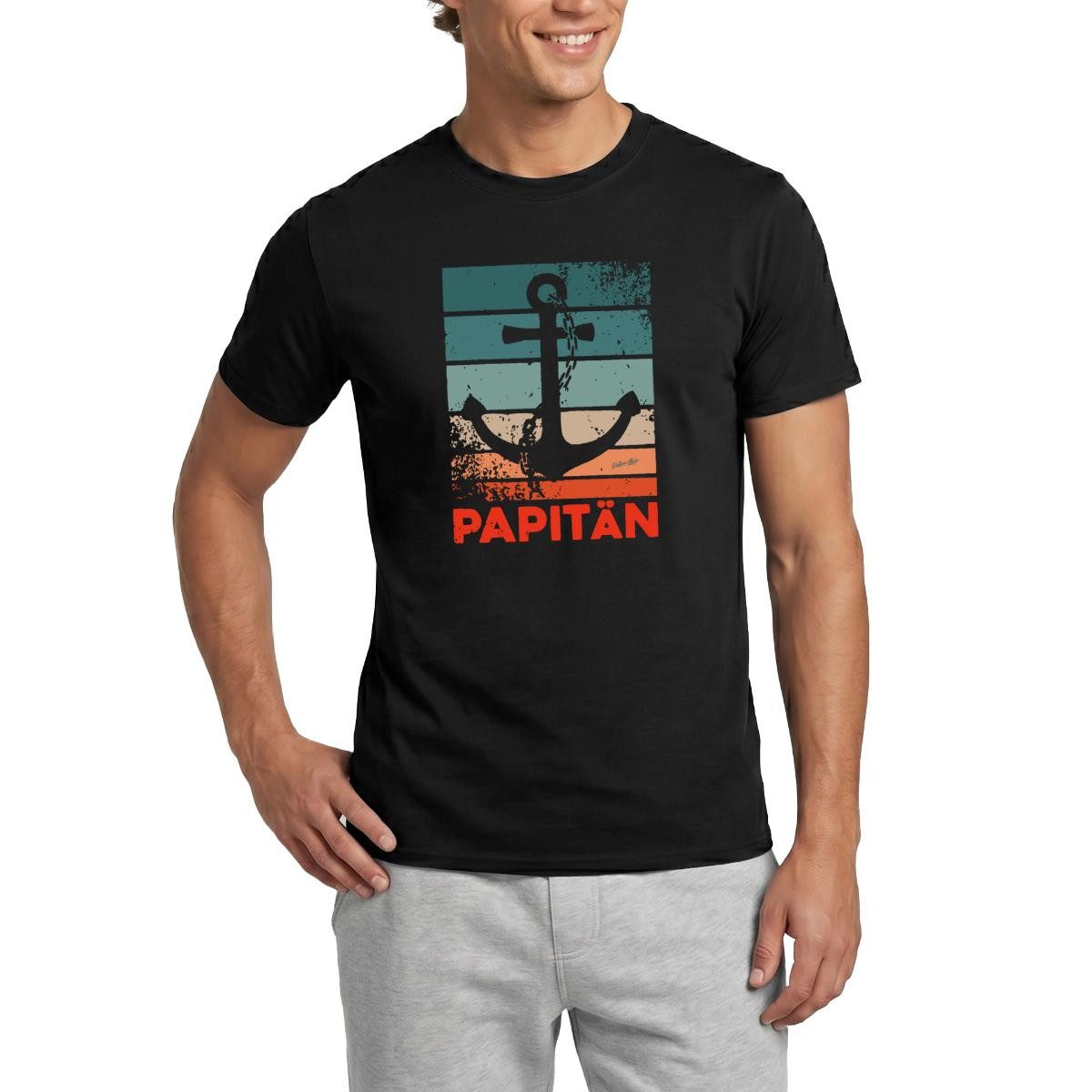 T-Shirt Papitän Papa Kapitän Vatertagsgeschenk Vatertag Männer T-Shirt