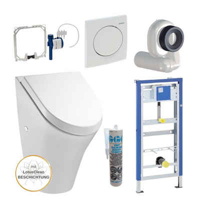HGMBAD Urinal Urinal mit Deckel Geberit Vorwandelement Set, Keramik, Wasserspülung, (Spar-Set, Komplettset)