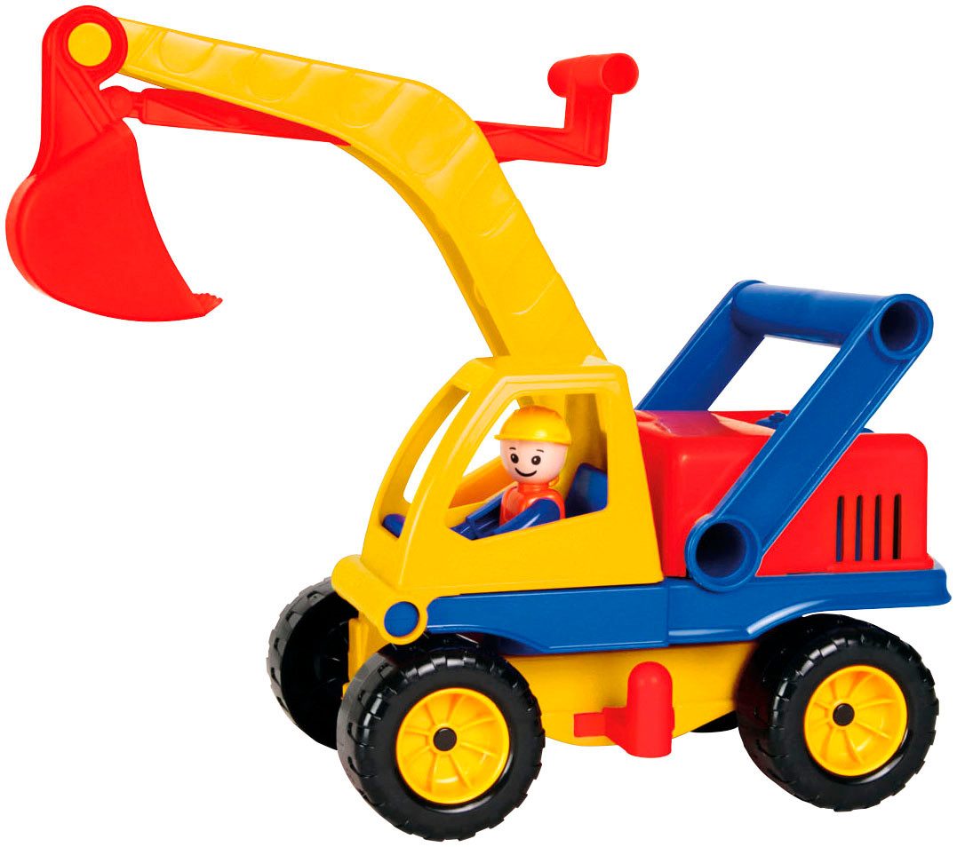 Lena® Spielzeug-Bagger Aktive, mit beweglichem Baggerarm und verstellbarem Fahrgestell