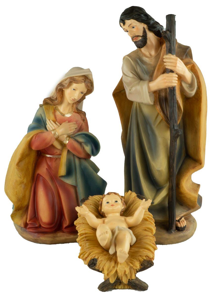 dekoprojekt Krippenfigur Krippenfiguren Heilige Familie 4-tlg. (4 St., 4-tlg), handbemalte Krippenfiguren