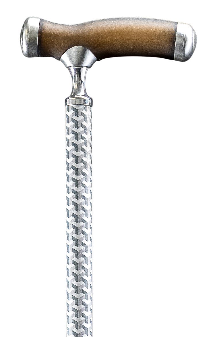 Stockshop Gehstock Gehstock Silikon-softgrip, Leichtmet., höhenverst., Gummipuff.