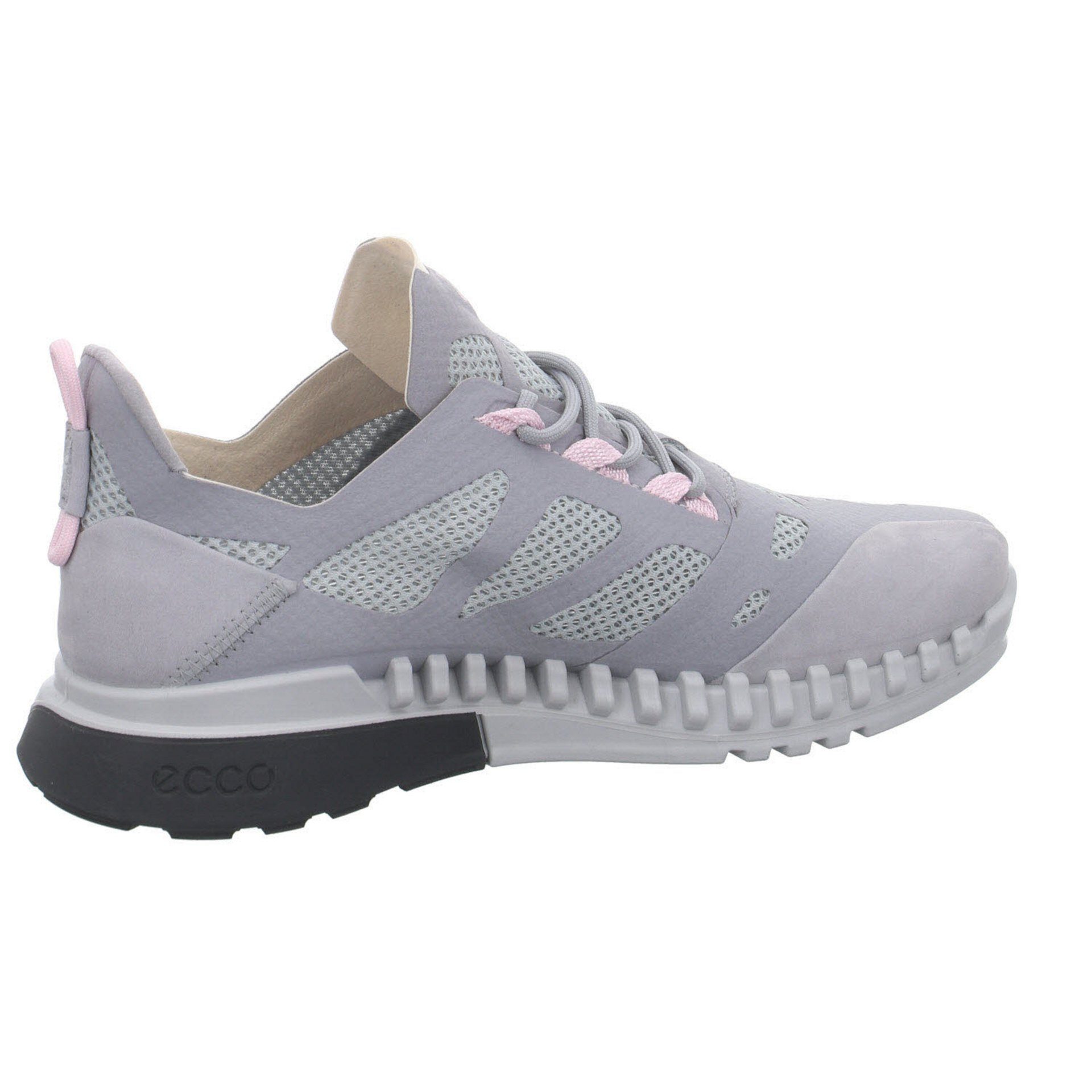 Ecco Damen Sneaker Leder-/Textilkombination Schuhe Zipflex silvergrey/silvergre Sneaker Schnürschuh