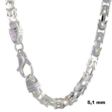 HOPLO Königskette Silberkette Königskette Länge 19cm - Breite 3,0mm - 925 Silber, Made in Germany