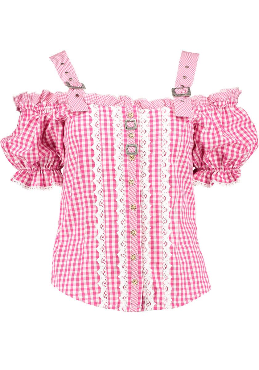 OS Trachten Trachtenbluse Ximira Tailliert, Bluse mit Trägern, Puffärmel, S günstig online kaufen