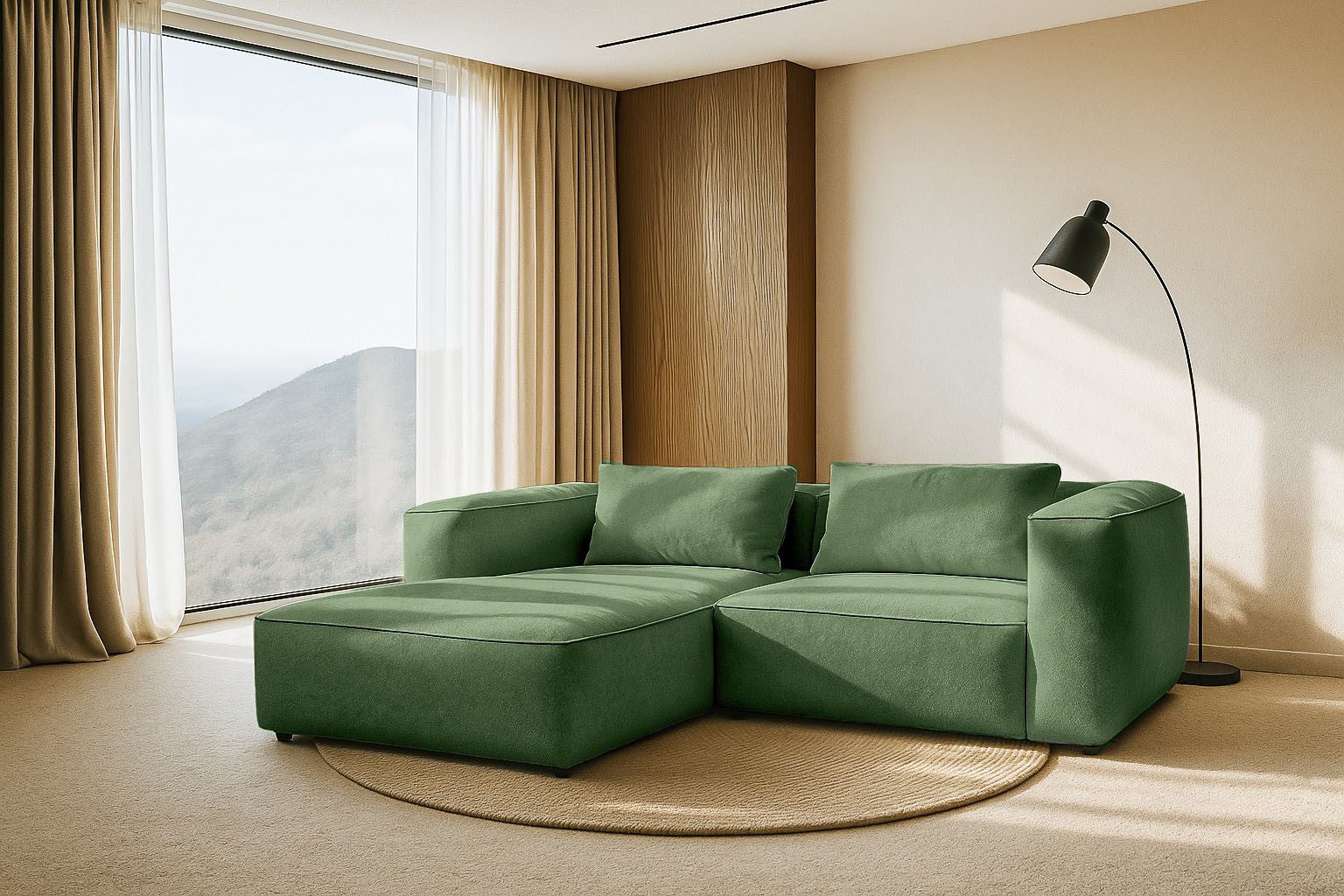 Home affaire Ecksofa Tvinnet, Breite 228 cm, extra tiefe Sitzfläche, kubisches Sitzvergnügen