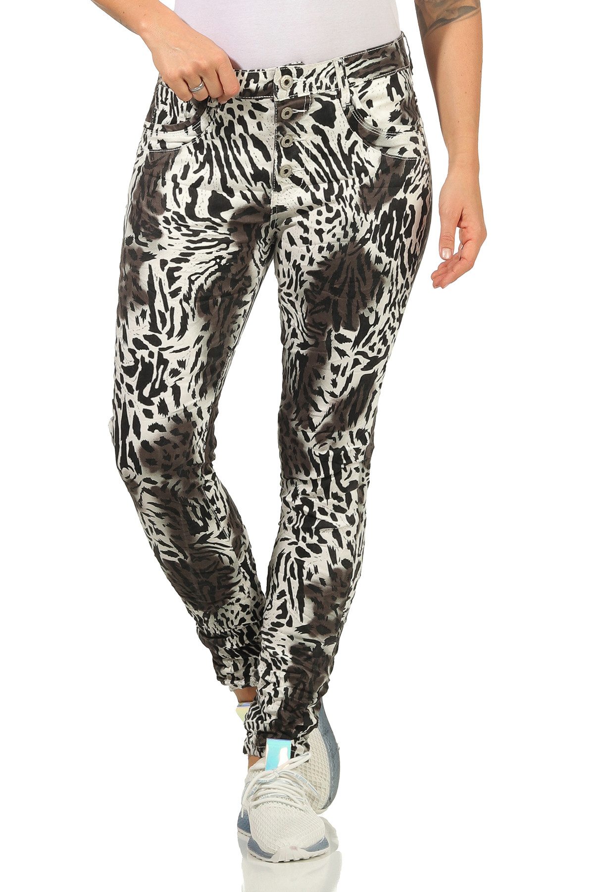 Jewelly Skinny-fit-Jeans 57 Hüftjeans angesagte Prints