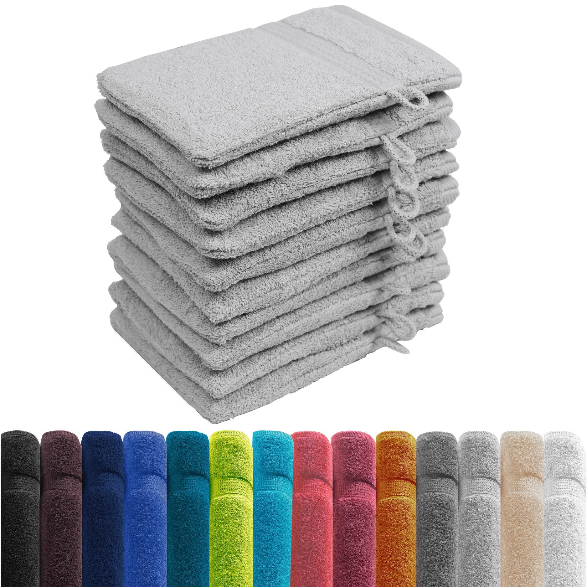 Zestri Handtücher COMFORT Handtücherset aus Baumwolle, saugstark weich, Frottee, Waschhandschuh 10er-Set, Duschtuch Saunahandtuch Gästehandtücher Badetuch Handtücher Set